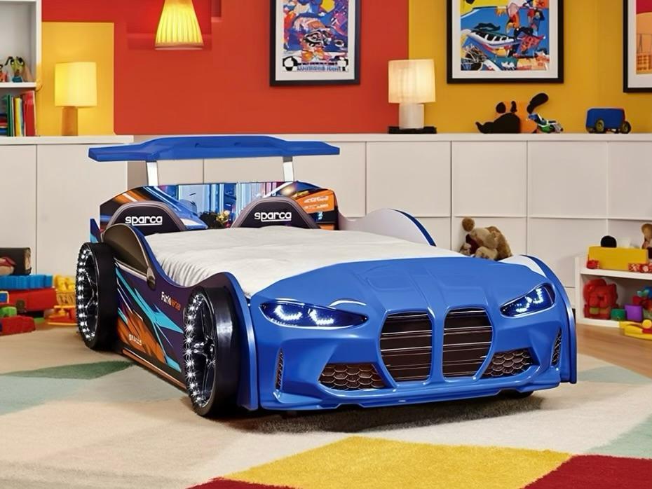 GTX FULL ARABA YATAK KARYOLA MAVİ