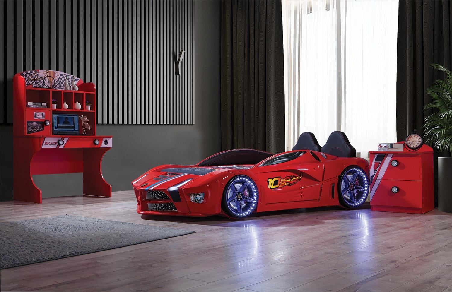 LUXURY FULL ARABA YATAK KARYOLA KIRMIZI