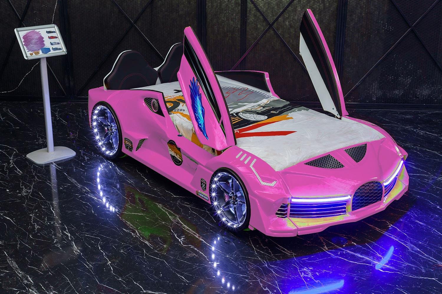MOON AERO FULL ARABA YATAK KARYOLA PEMBE