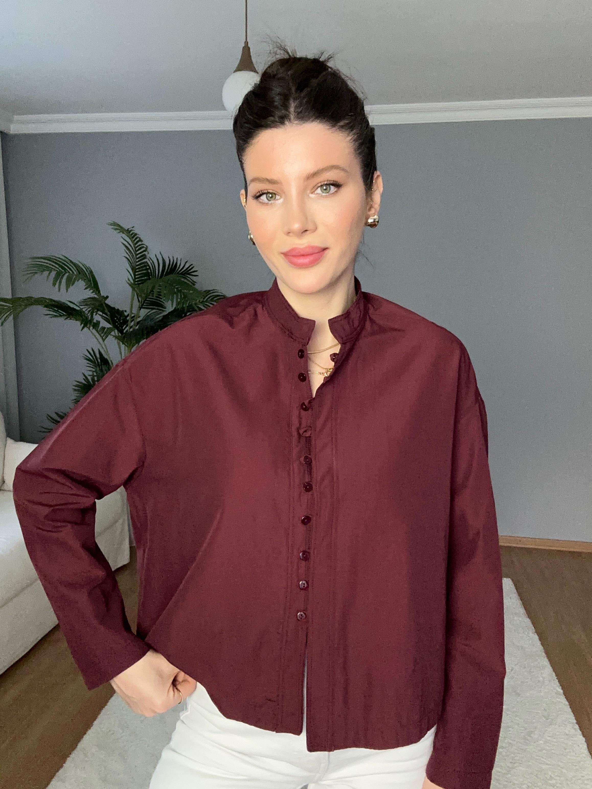  Emily Bordo Gömlek 