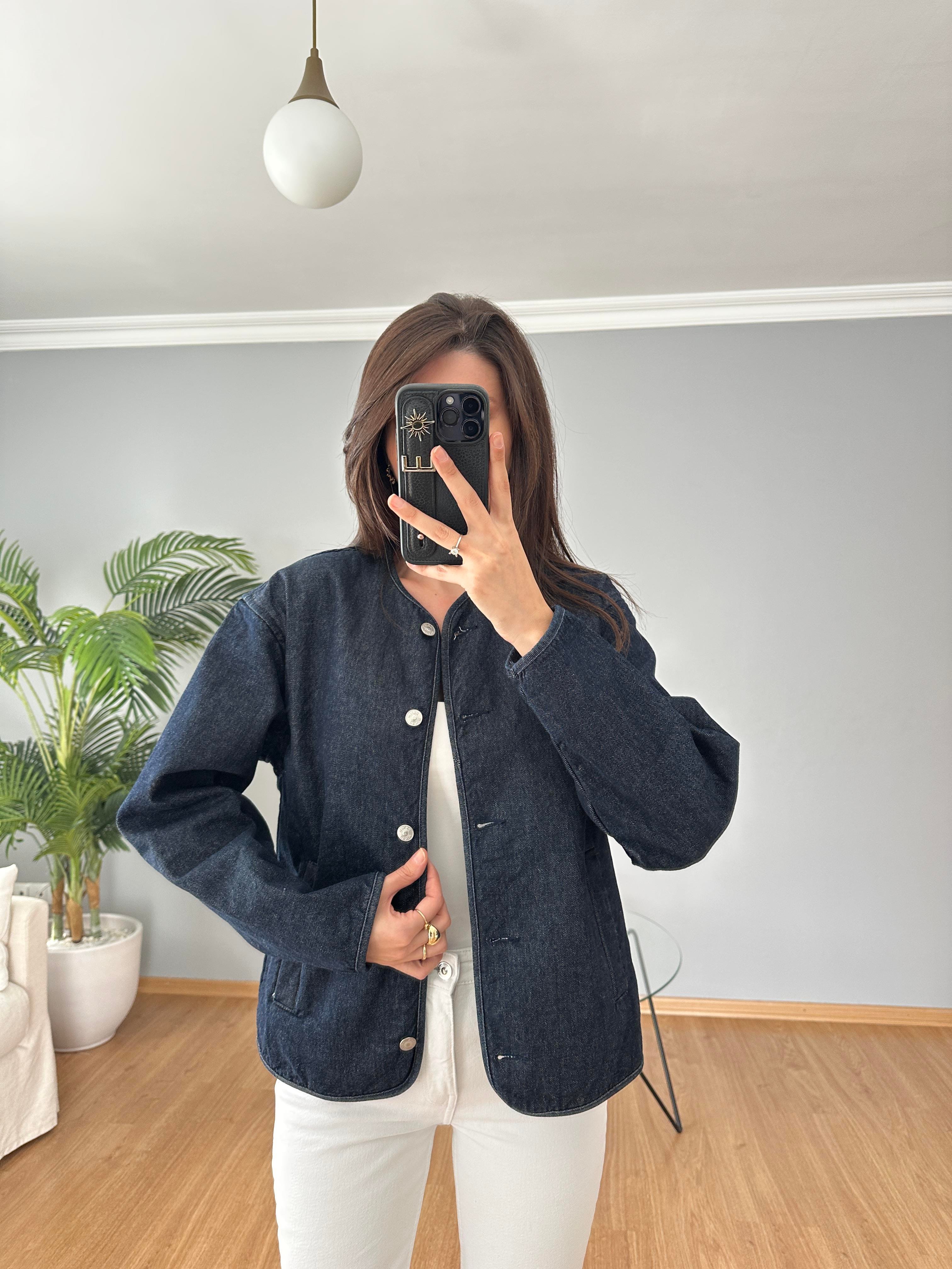 Düğmeli Denim Ceket 
