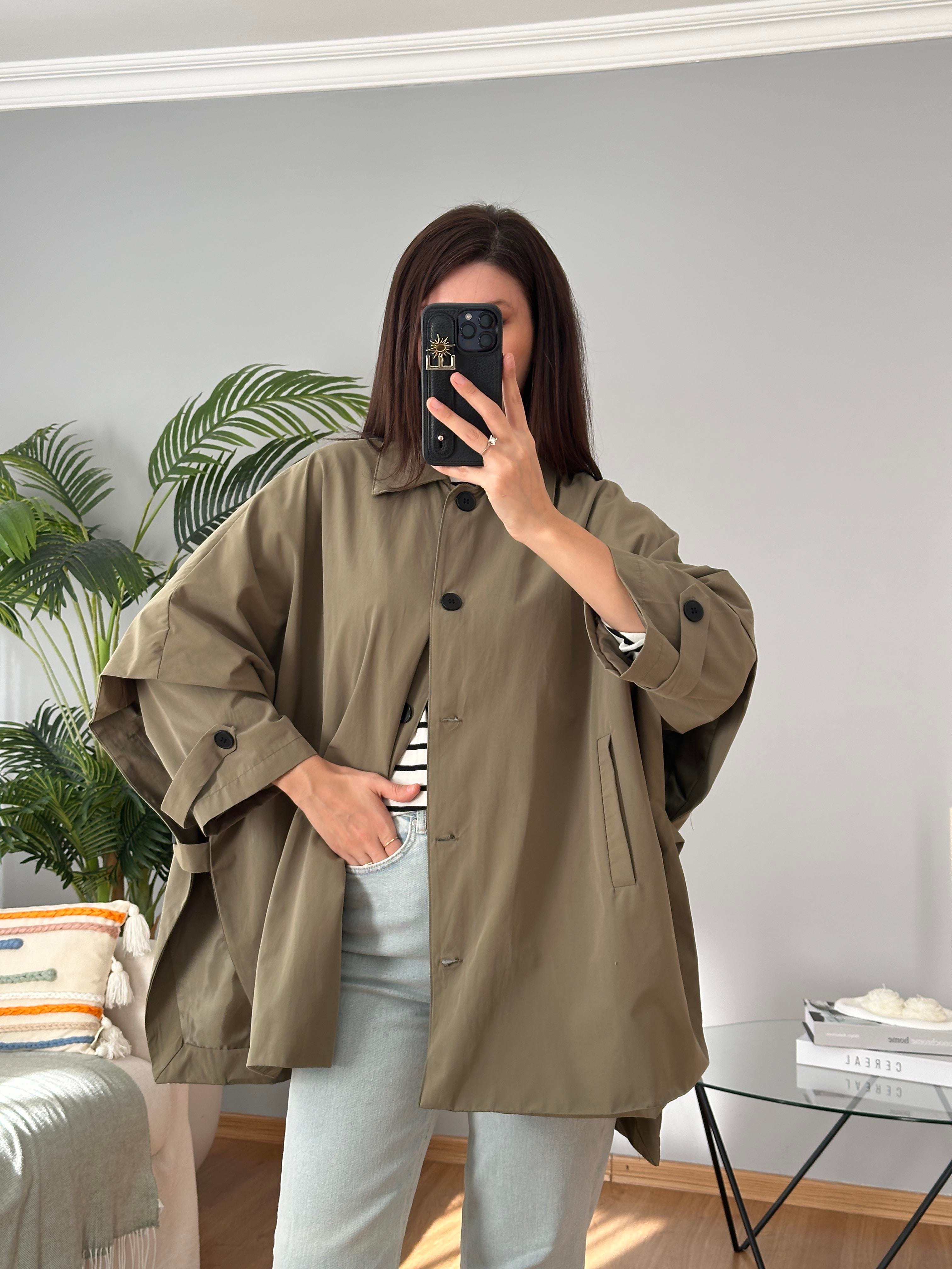 Haki Renk Panço Model Trençkot 