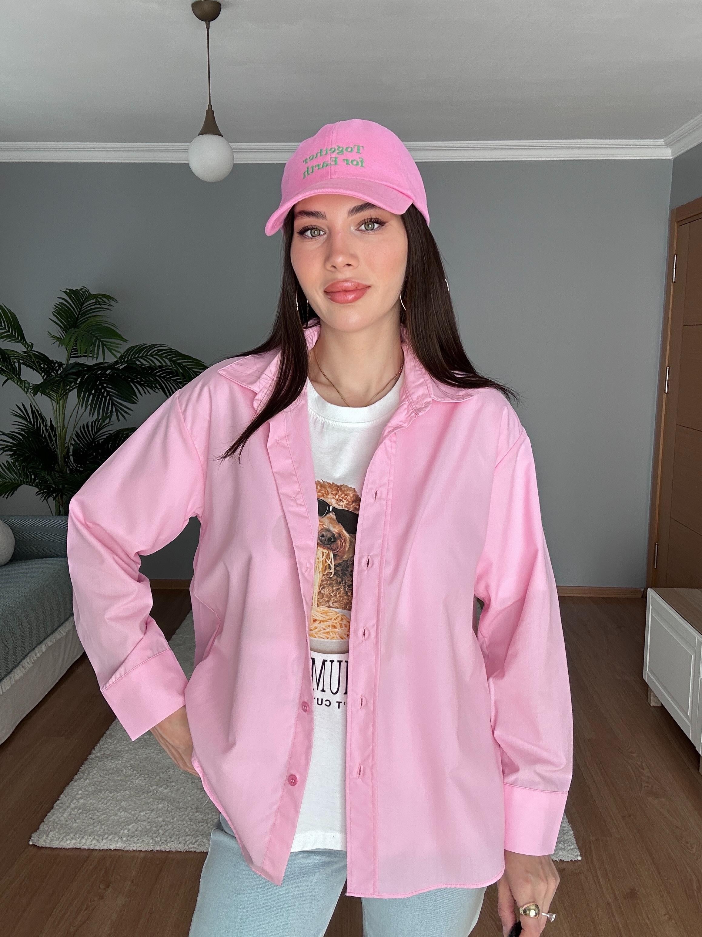 Pembe Poplin Gömlek 