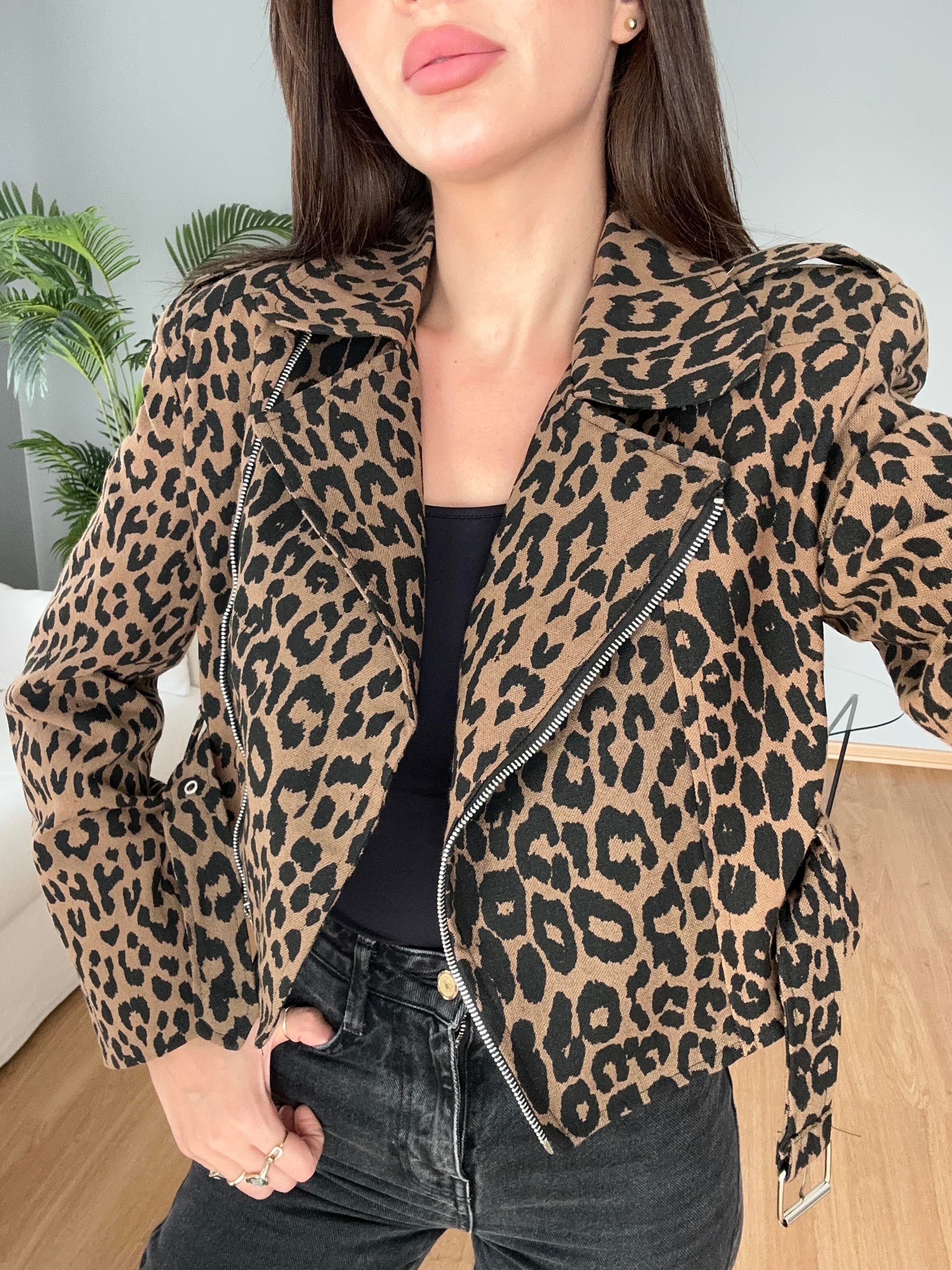 Vatkalı Leopar Ceket