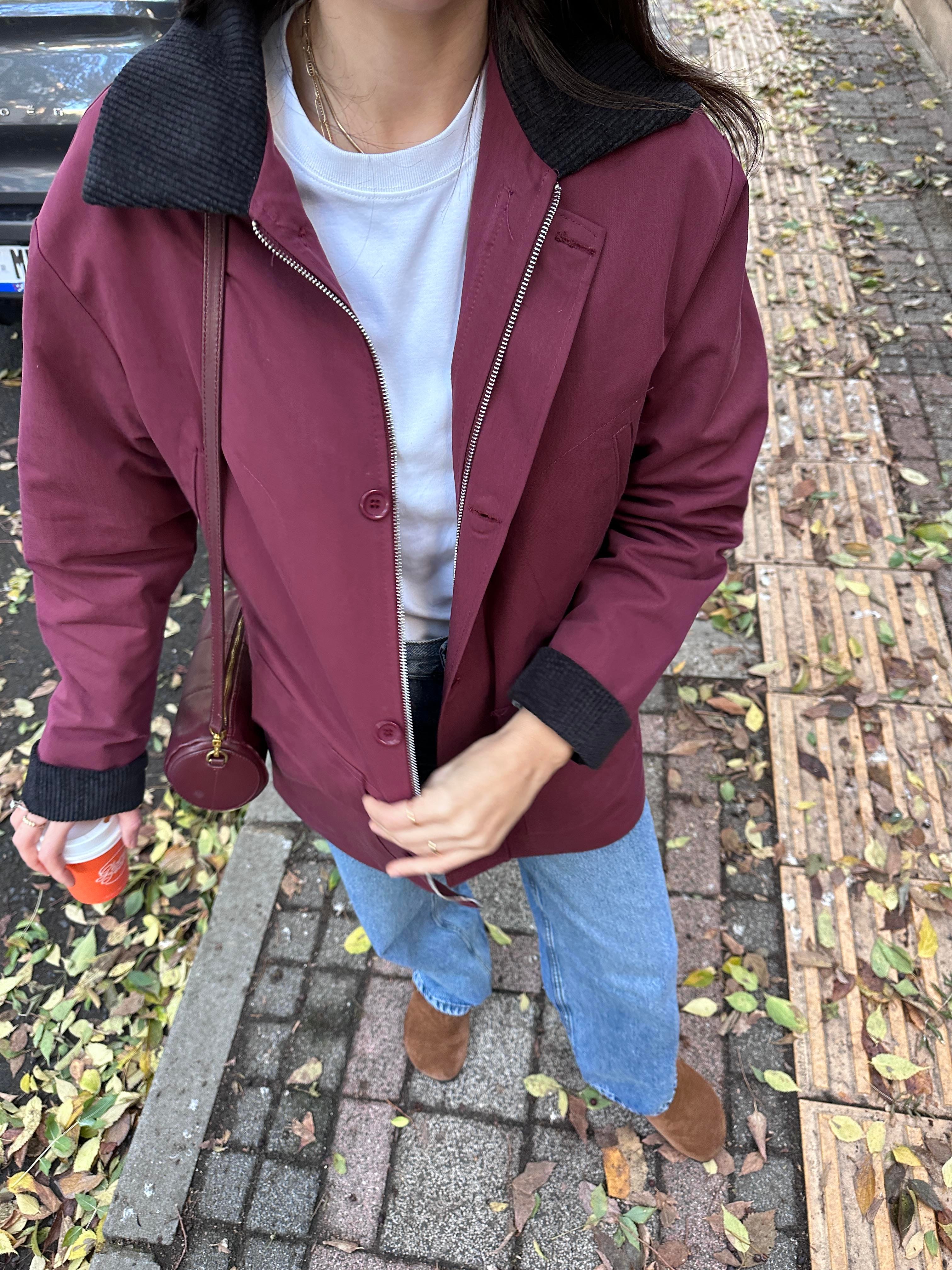 Velvet Bordo Ceket 