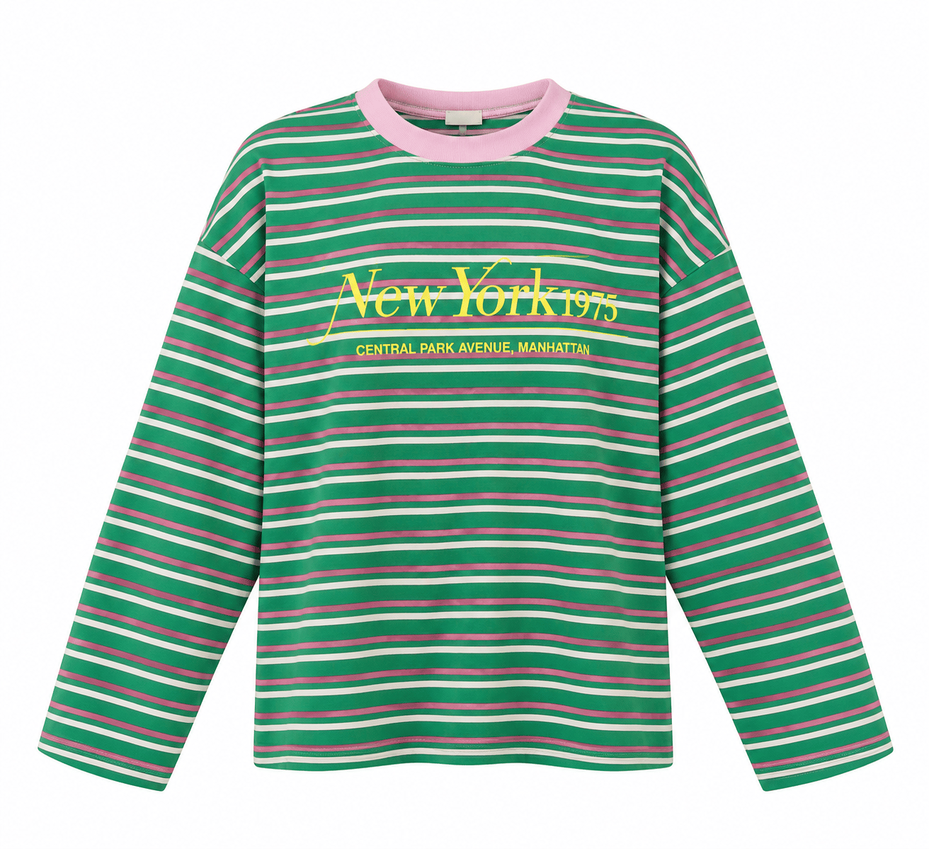 Yeşil Pembe Çizgili Sweatshirt 