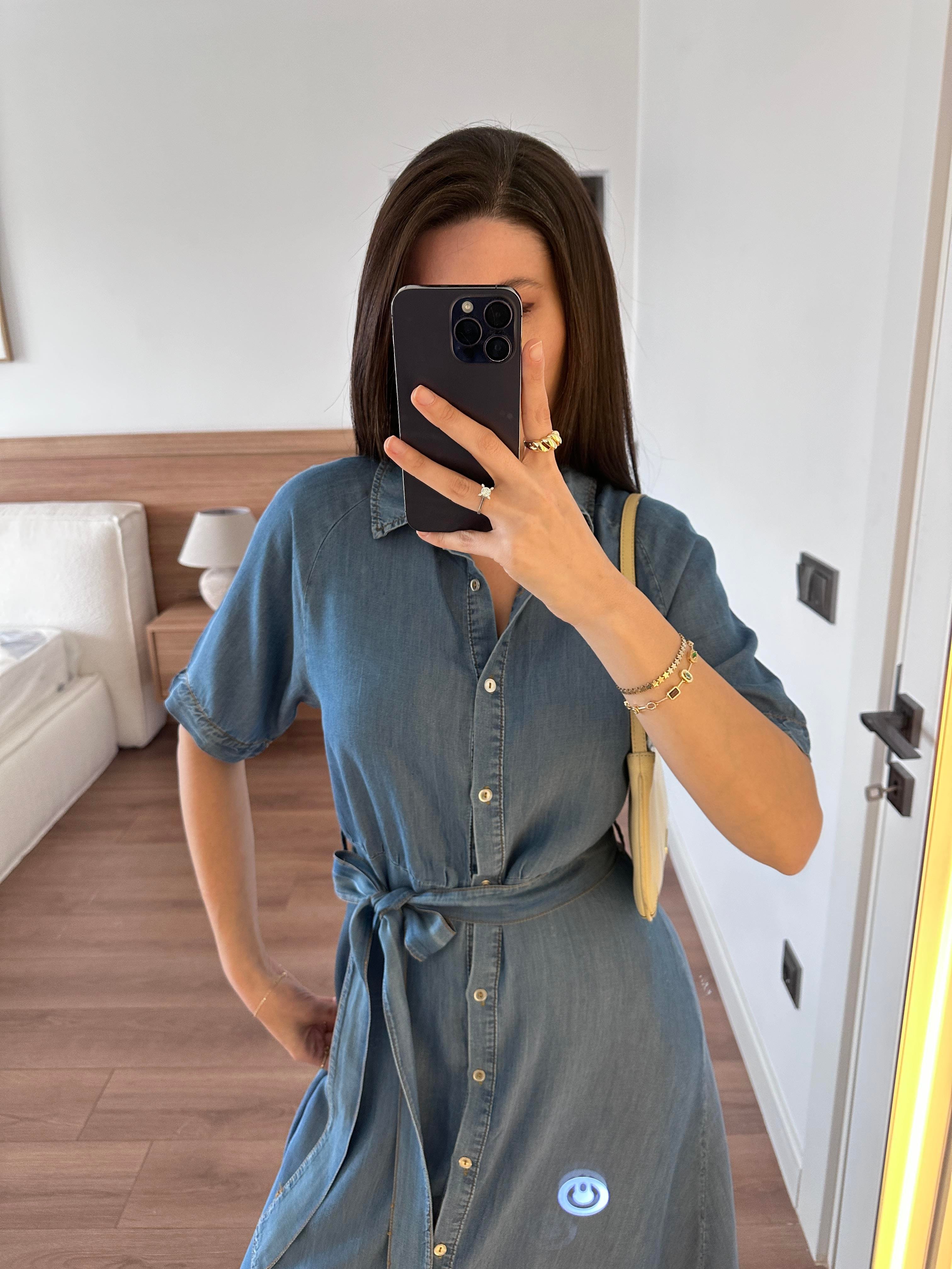 Yumuşak Denim Elbise 
