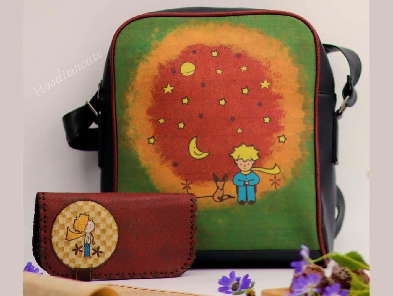 Küçük Prens Figürlü Büyük Postacı Kol Çantası Etnik Bohem Style Çanta Cüzdan KOMBİN