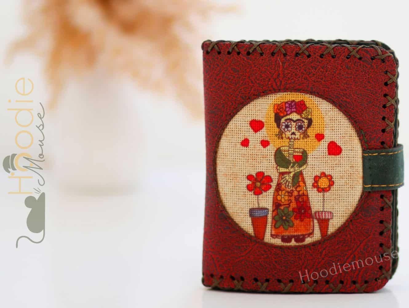MEXSİCAN F.KAHLO Figürlü Küçük Cüzdan Etnik Bohem Retro Style - BORDO
