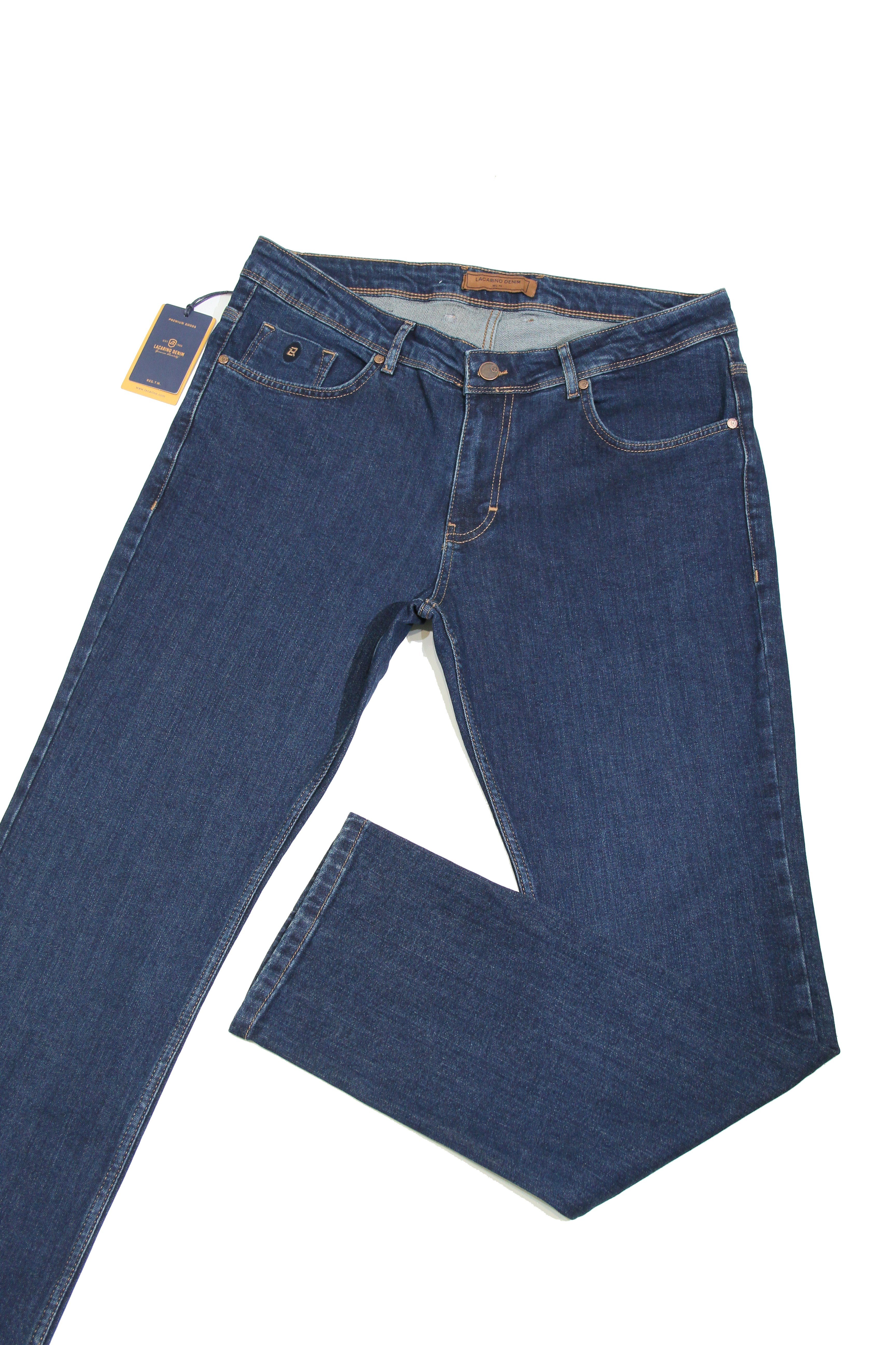 LACARINOYüksek Bel Battal Kesim Boru Paça Dark Blue Erkek Jean Pantolon