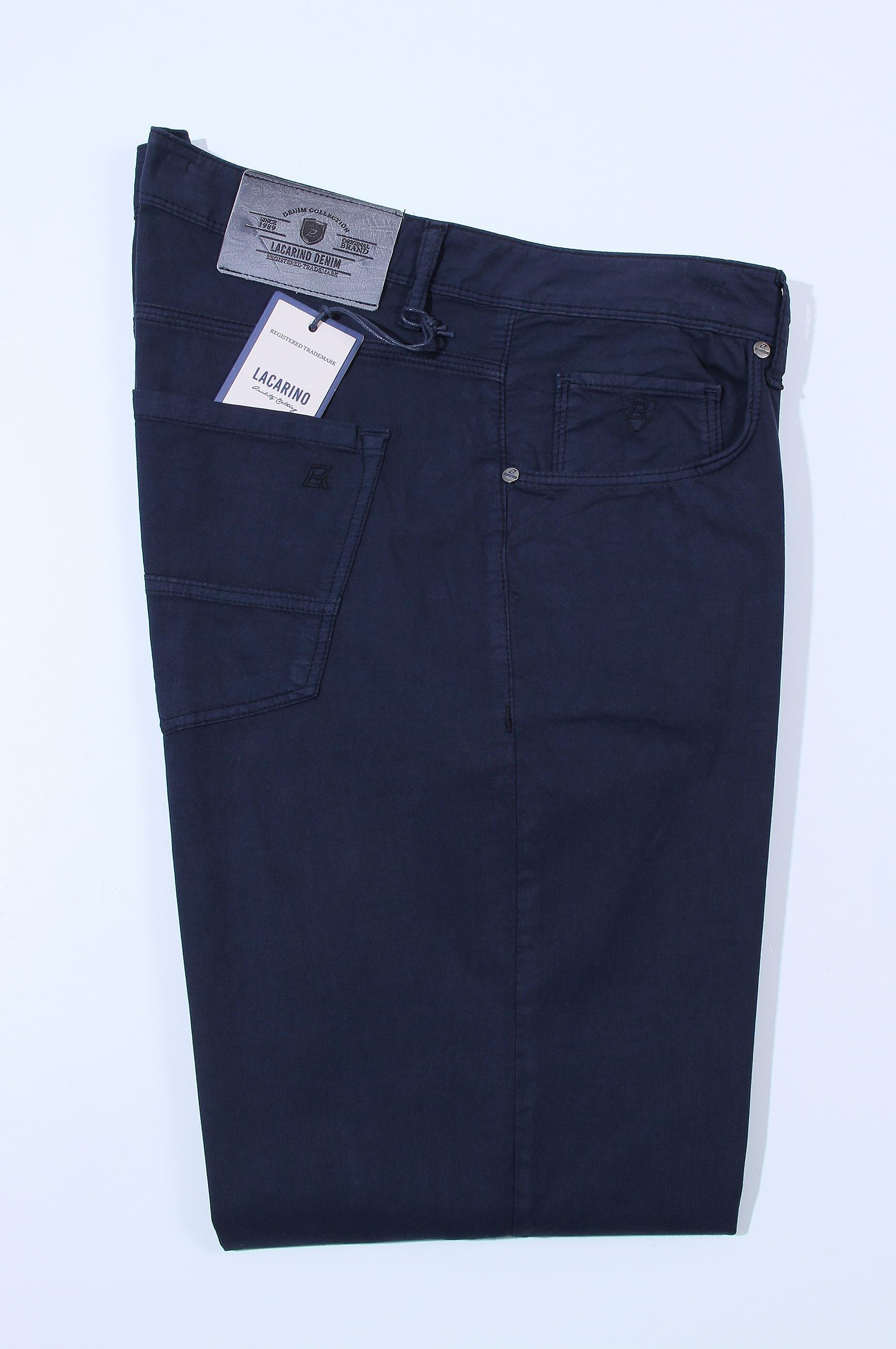High Waist Half Pipe Leg Navy Blue Jeans