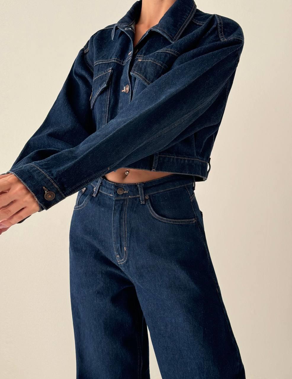 Rinse Denim Jacket with Pocket Flap Detail