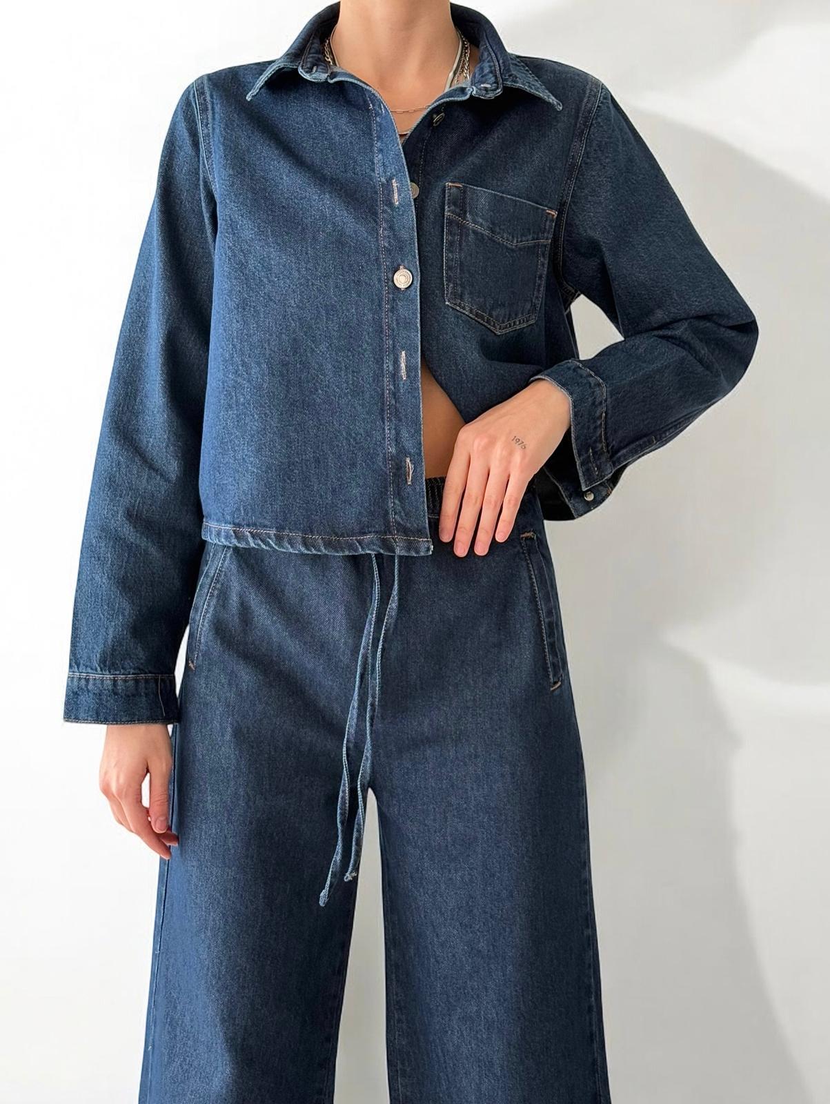 Pocket Detailed Buttoned Waist Length Rinse Women's Shirt