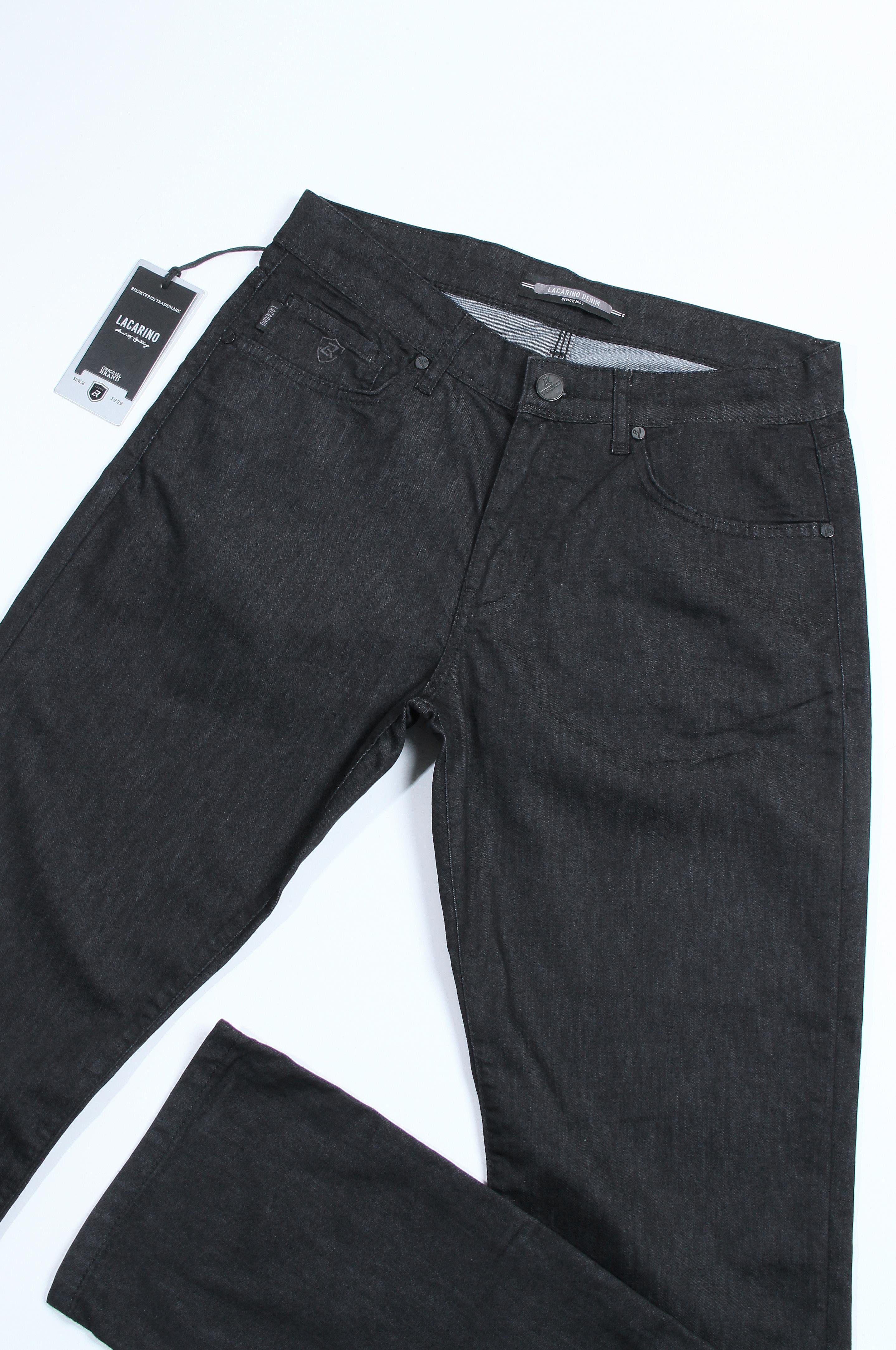 High Waist Half Pipe Leg Black Jeans