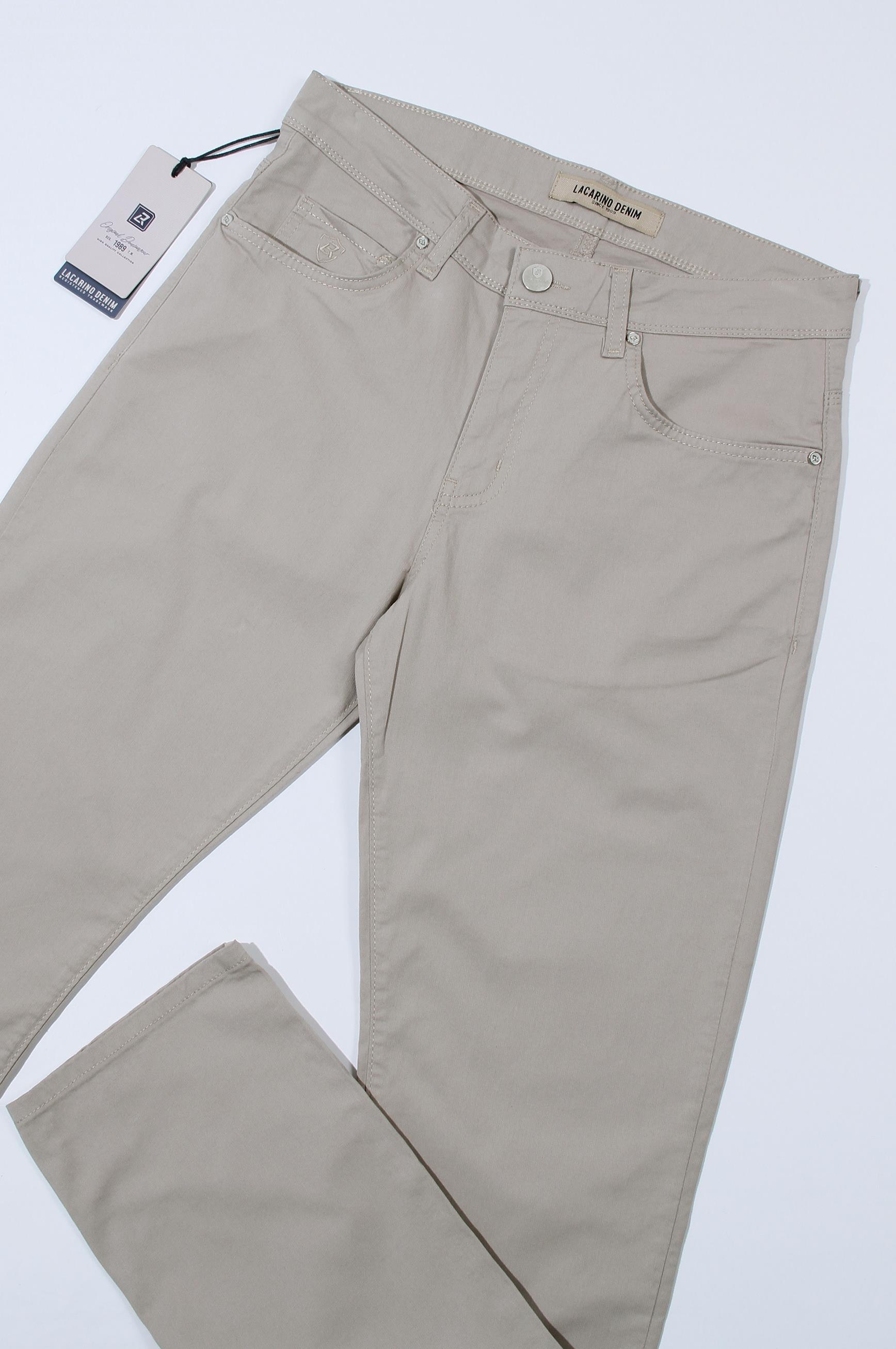 Men's High Waist Half Pipe Leg Beige Jeans