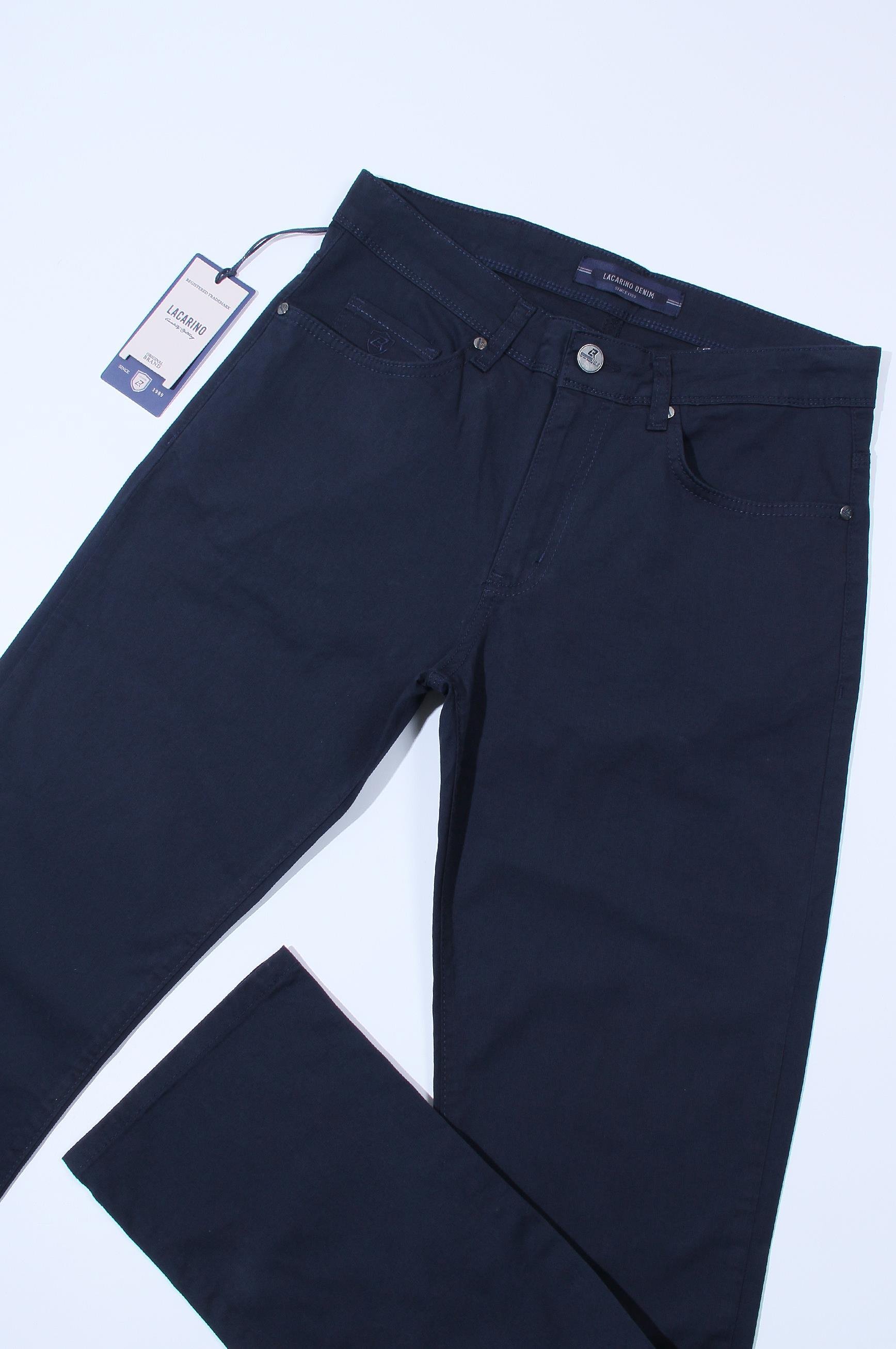 Men's High Waist Half Pipe Leg Navy Blue Jeans