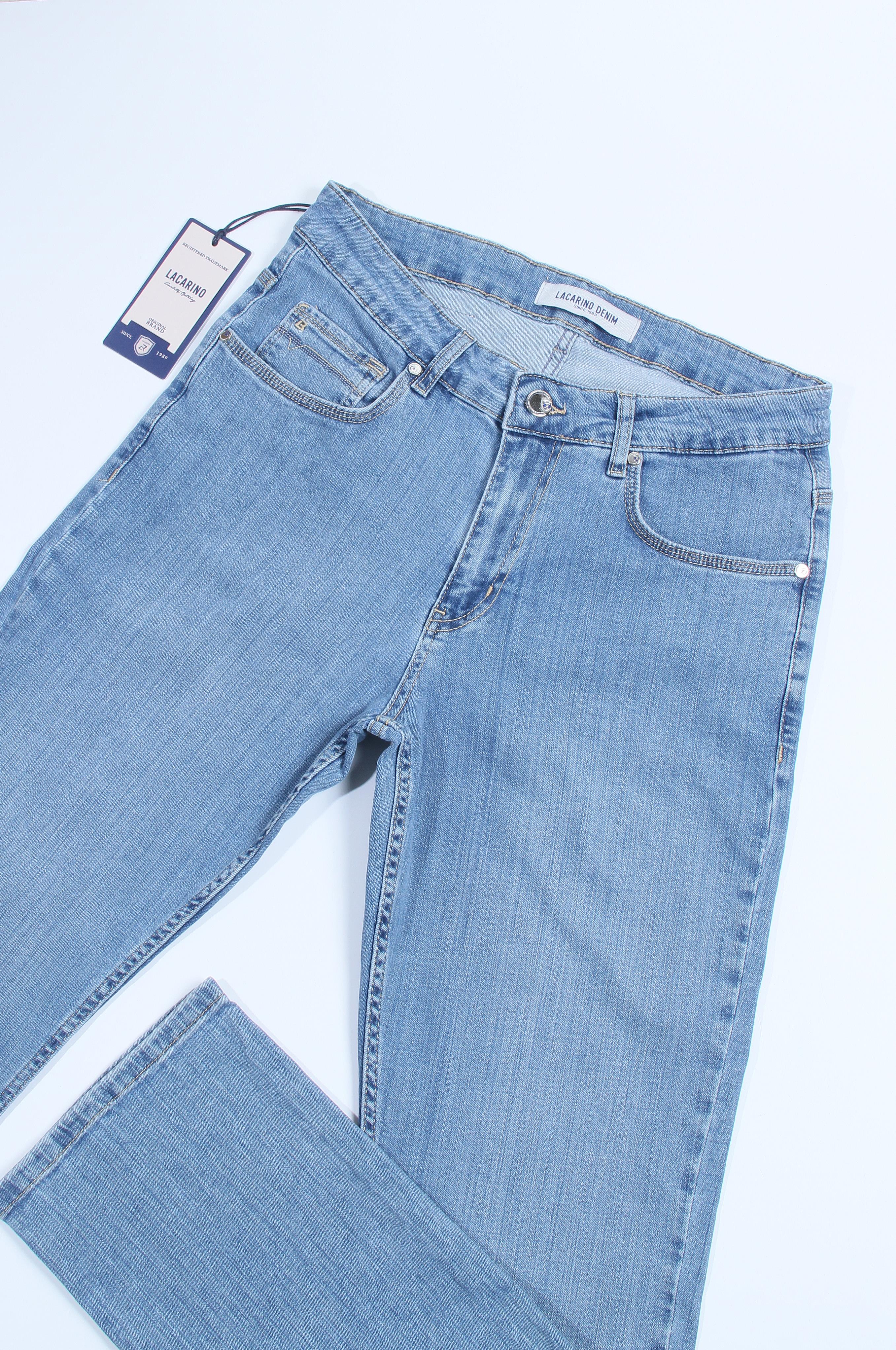 Men's High Waist Wide Leg Light Blue Jeans