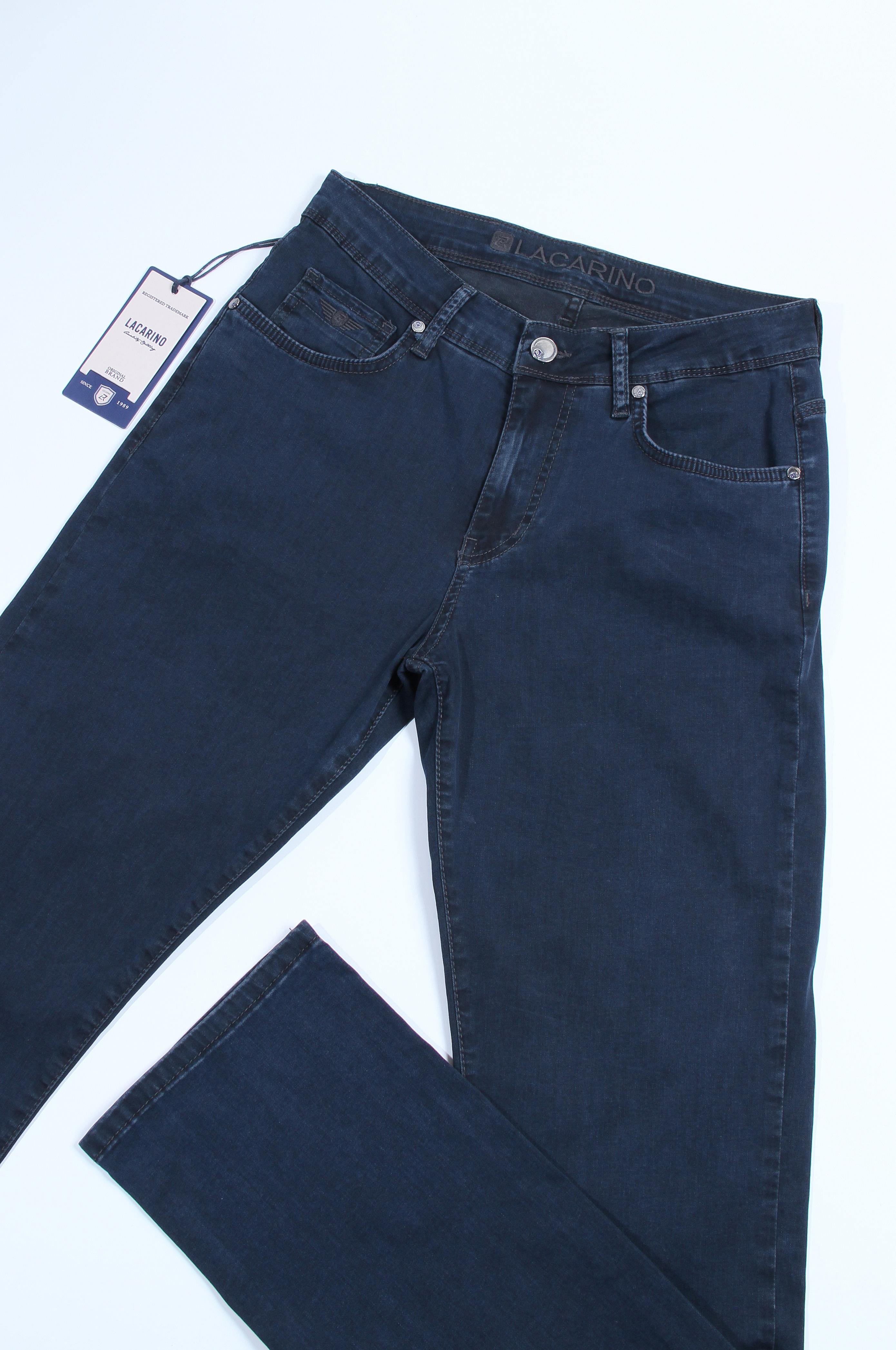 High Waist Half Pipe Leg Blue Smoked Jeans