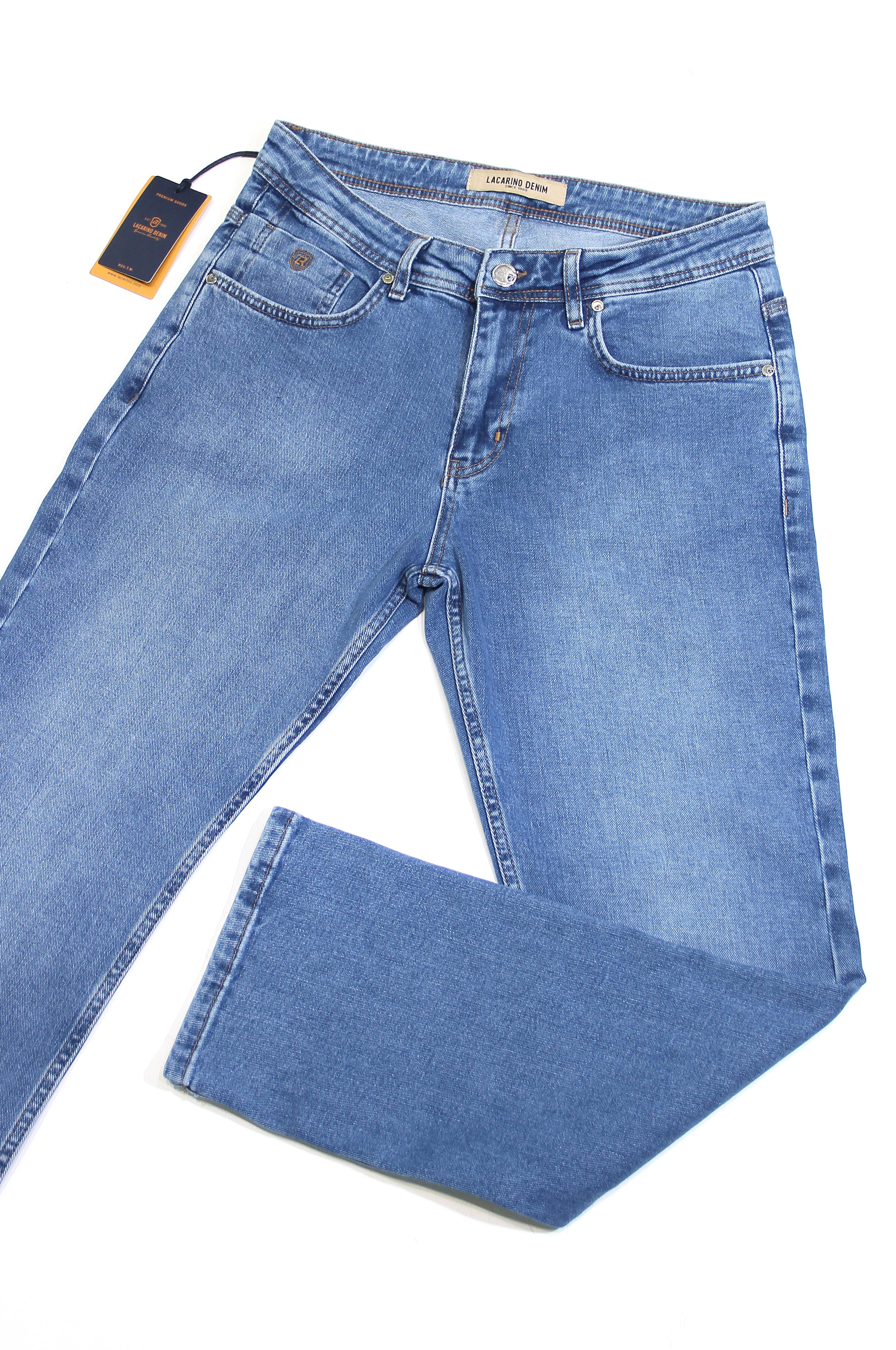 LACARINOYüksek Bel Boru Paça Blue Erkek Jean Pantolon