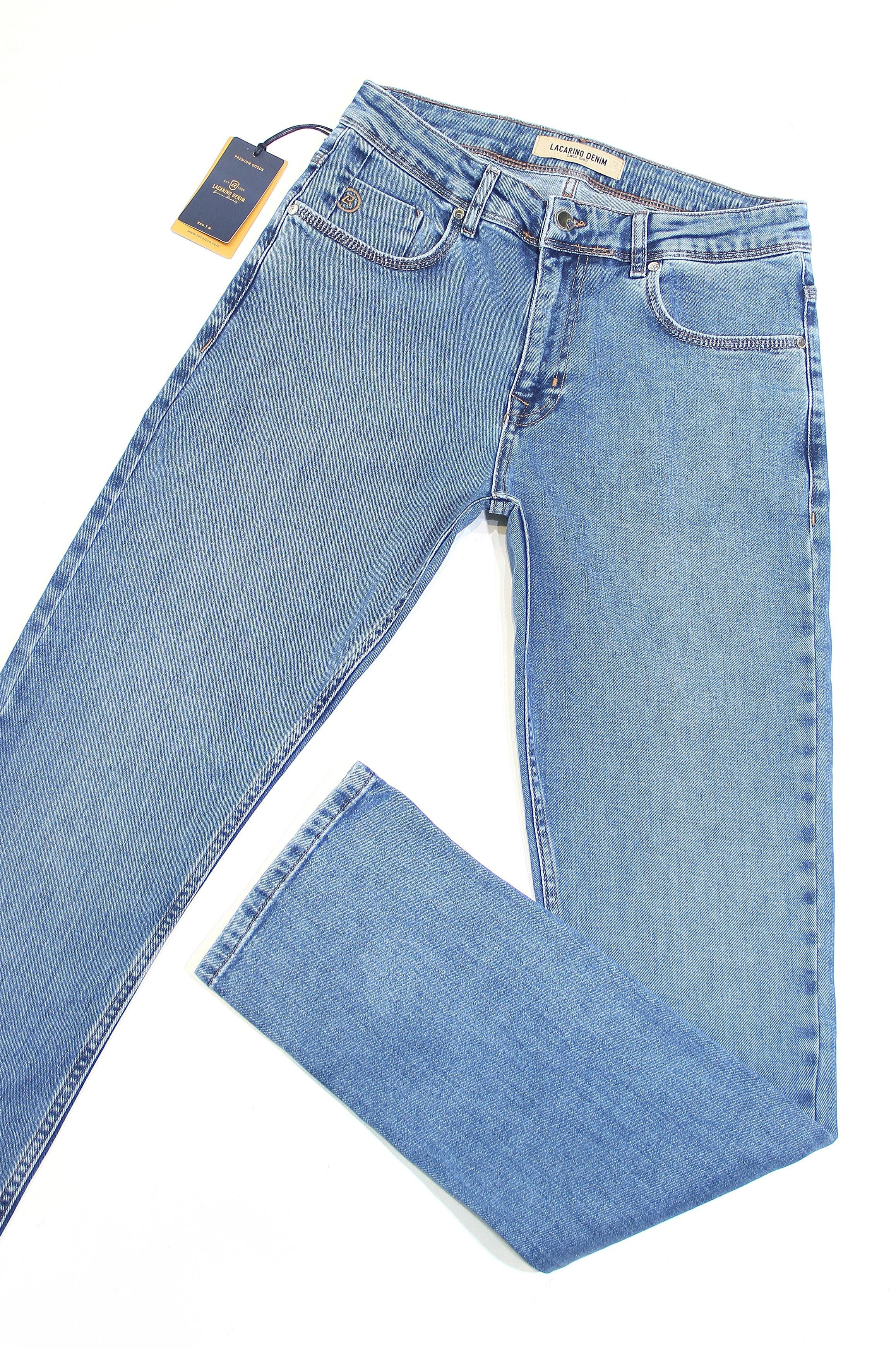 LACARINOYüksek Bel Boru Paça Ice Blue Erkek Jean Pantolon