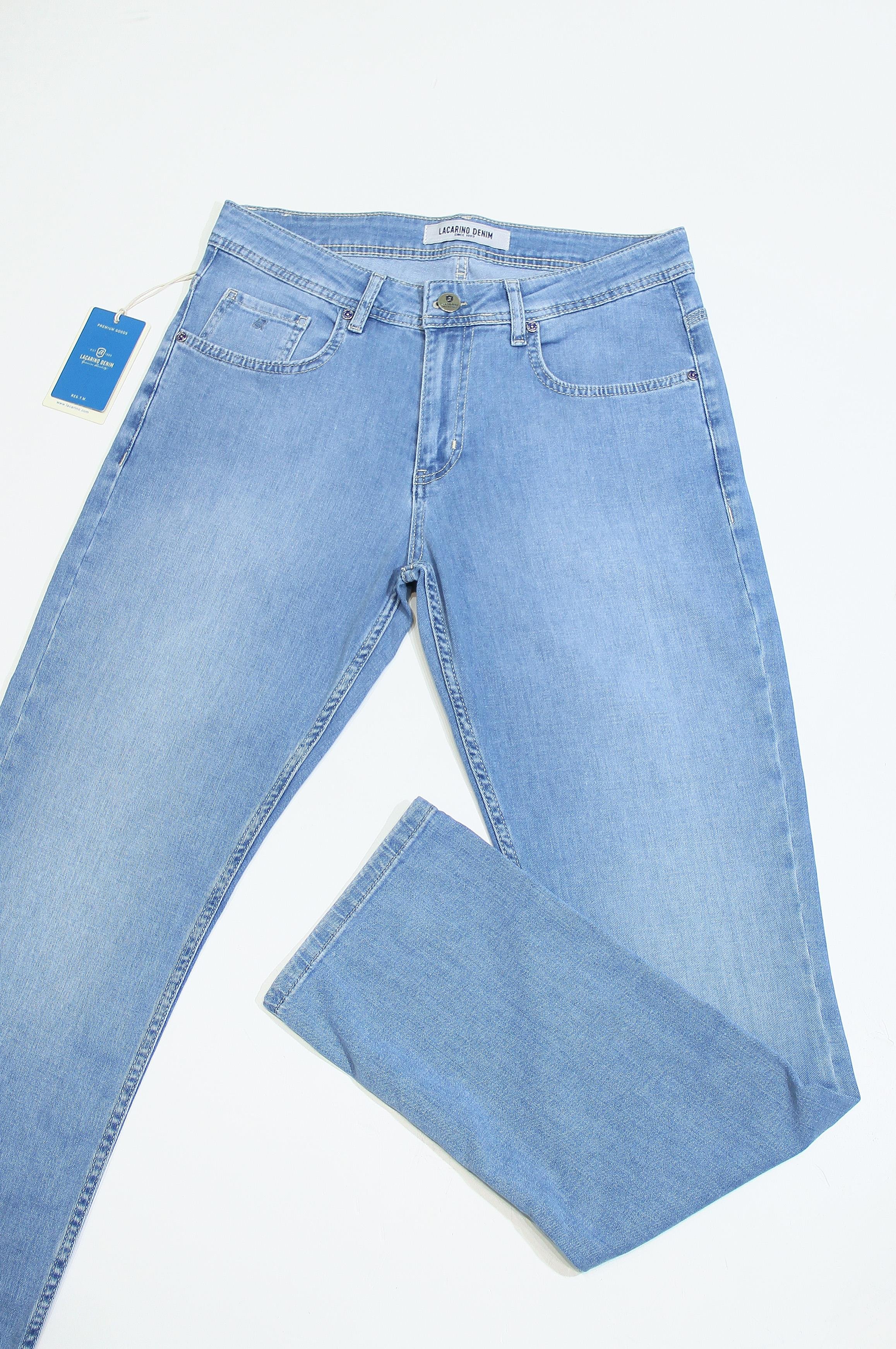 LACARINOYüksek Bel Boru Paça Ice Blue Erkek Jean Pantolon