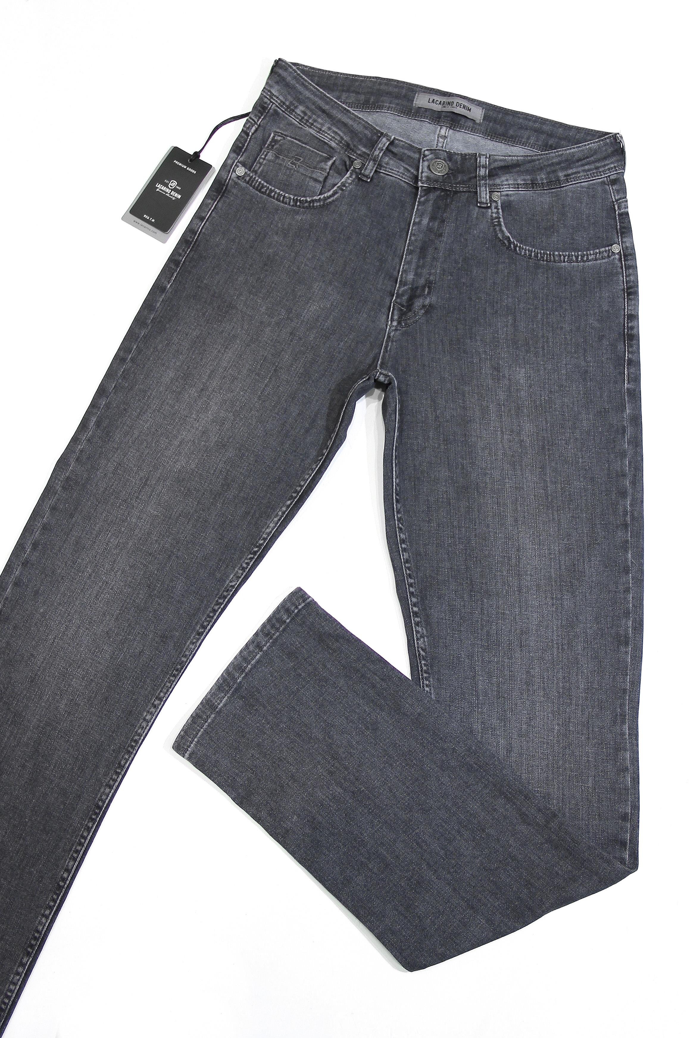 LACARINOYüksek Bel Boru Paça Antrasit Ek Beden Erkek Jean Pantolon