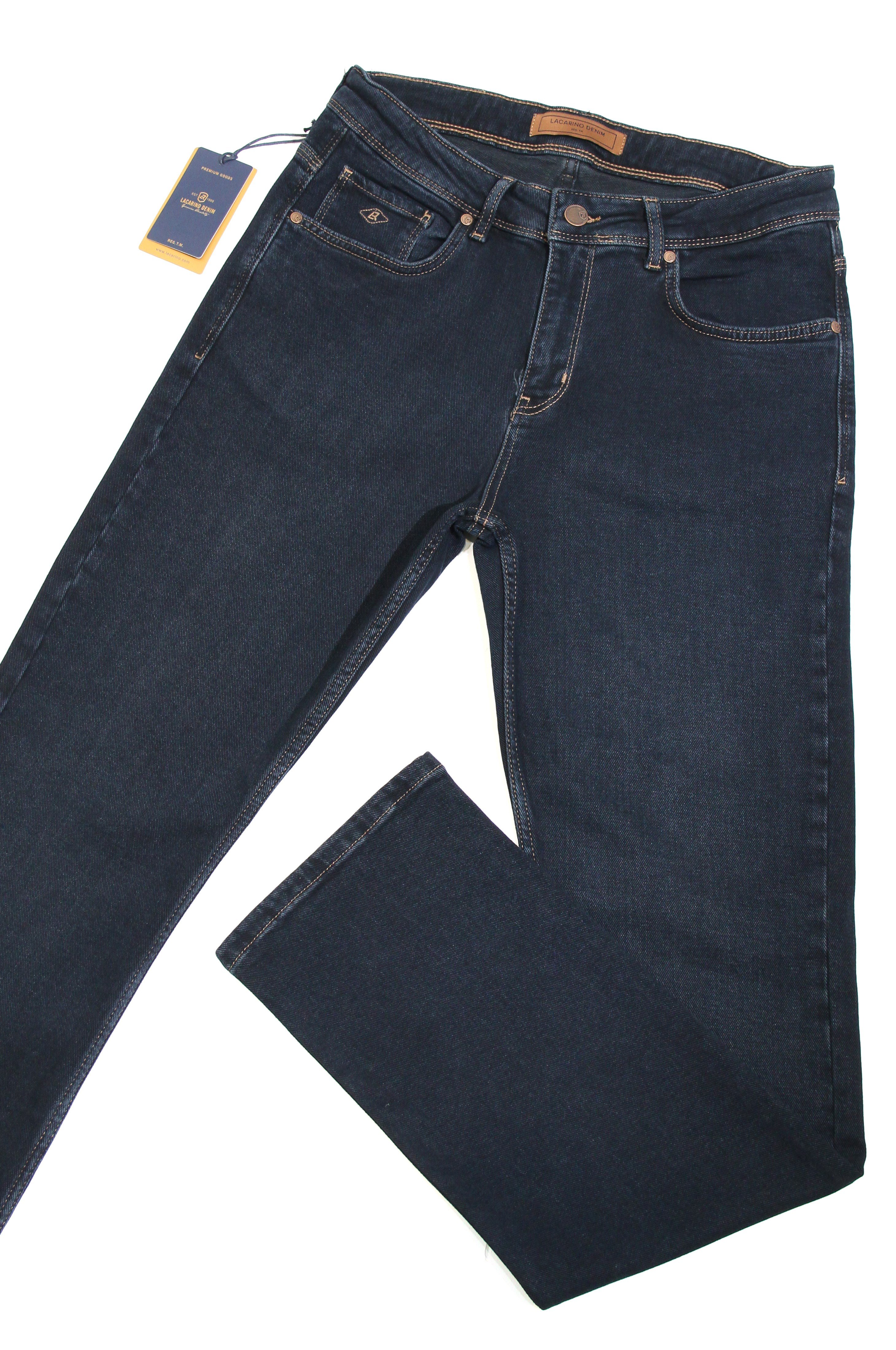 LACARINOYüksek Bel Boru Paça  Blue Black Jean Pantolon