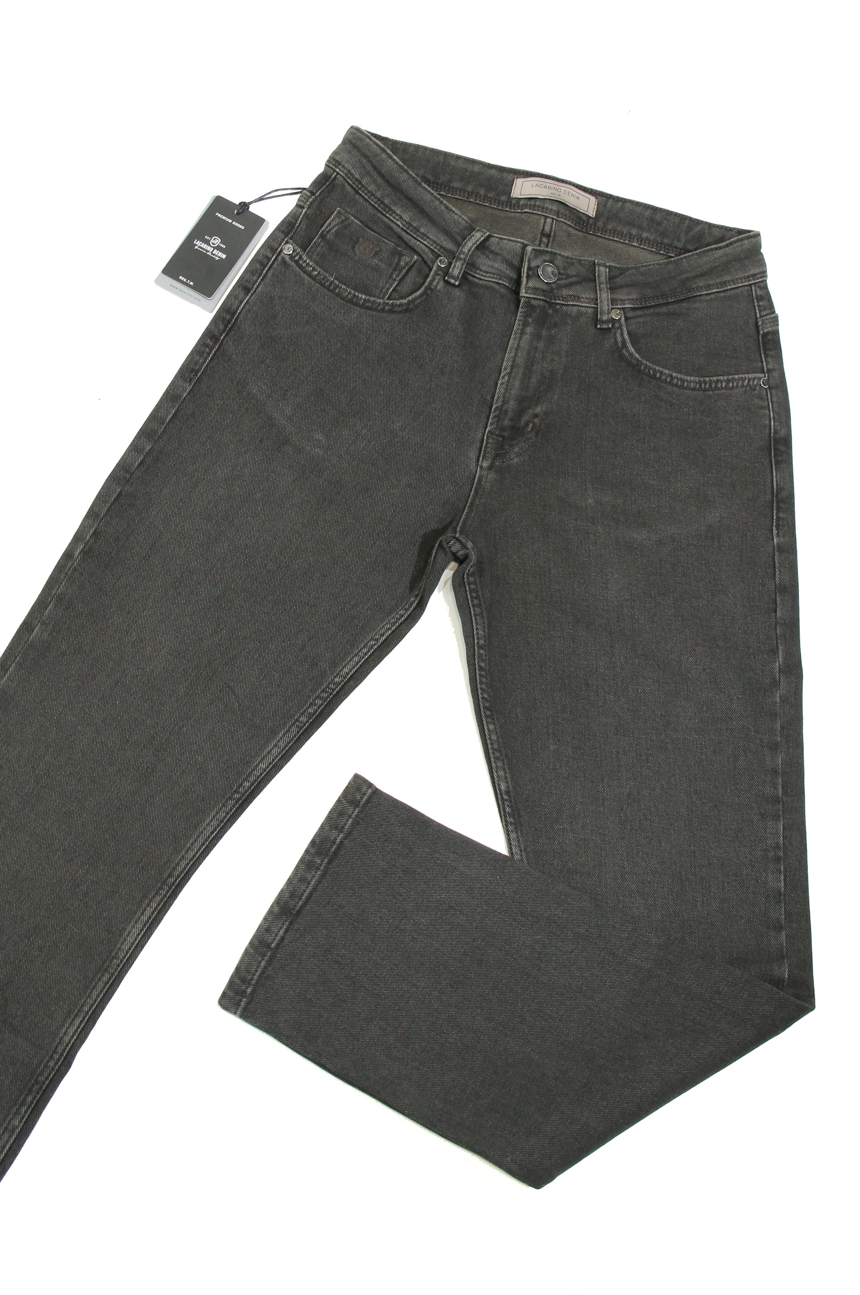 LACARINOYüksek Bel Boru Paça Black Brown Erkek Jean Pantolon