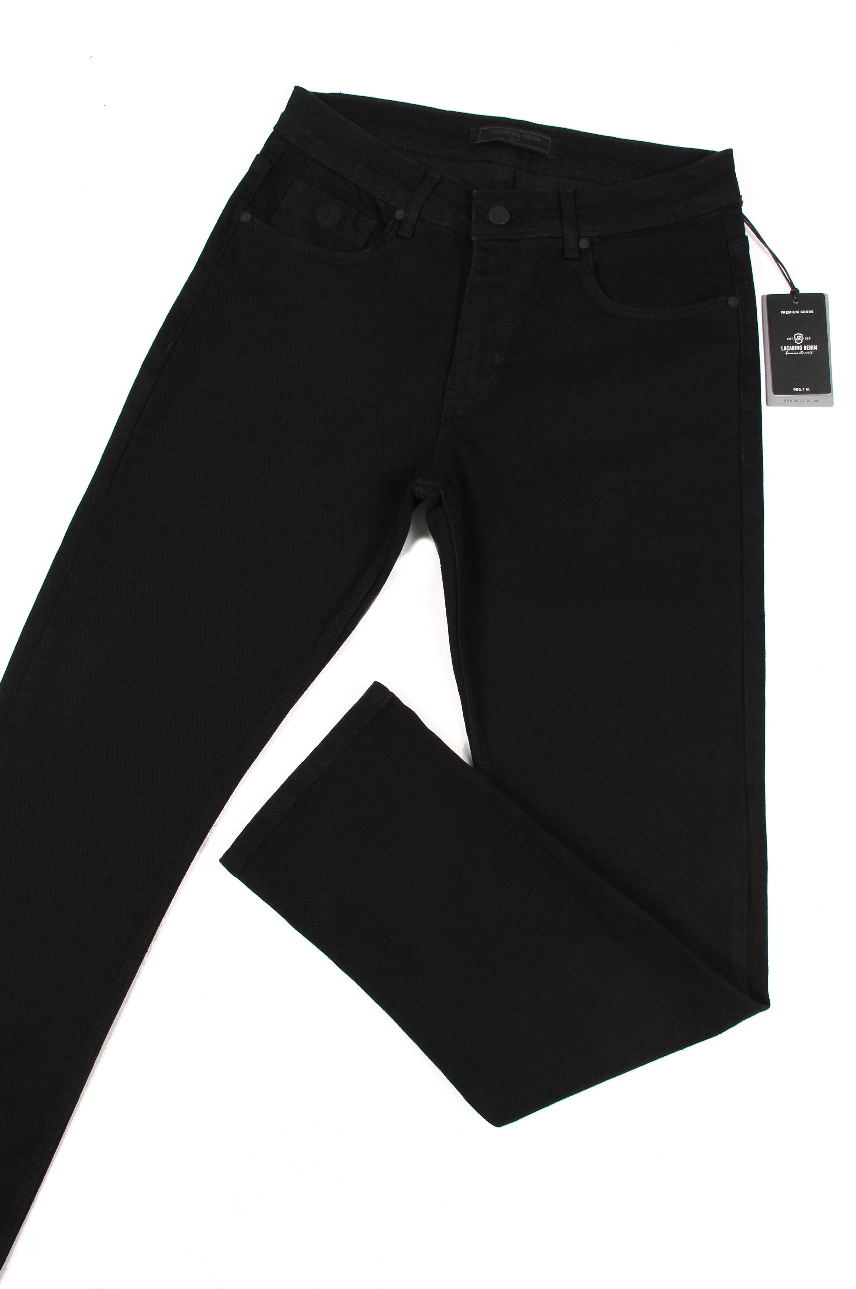 LACARINOYüksek Bel Boru Paça Black Erkek Jean Pantolon