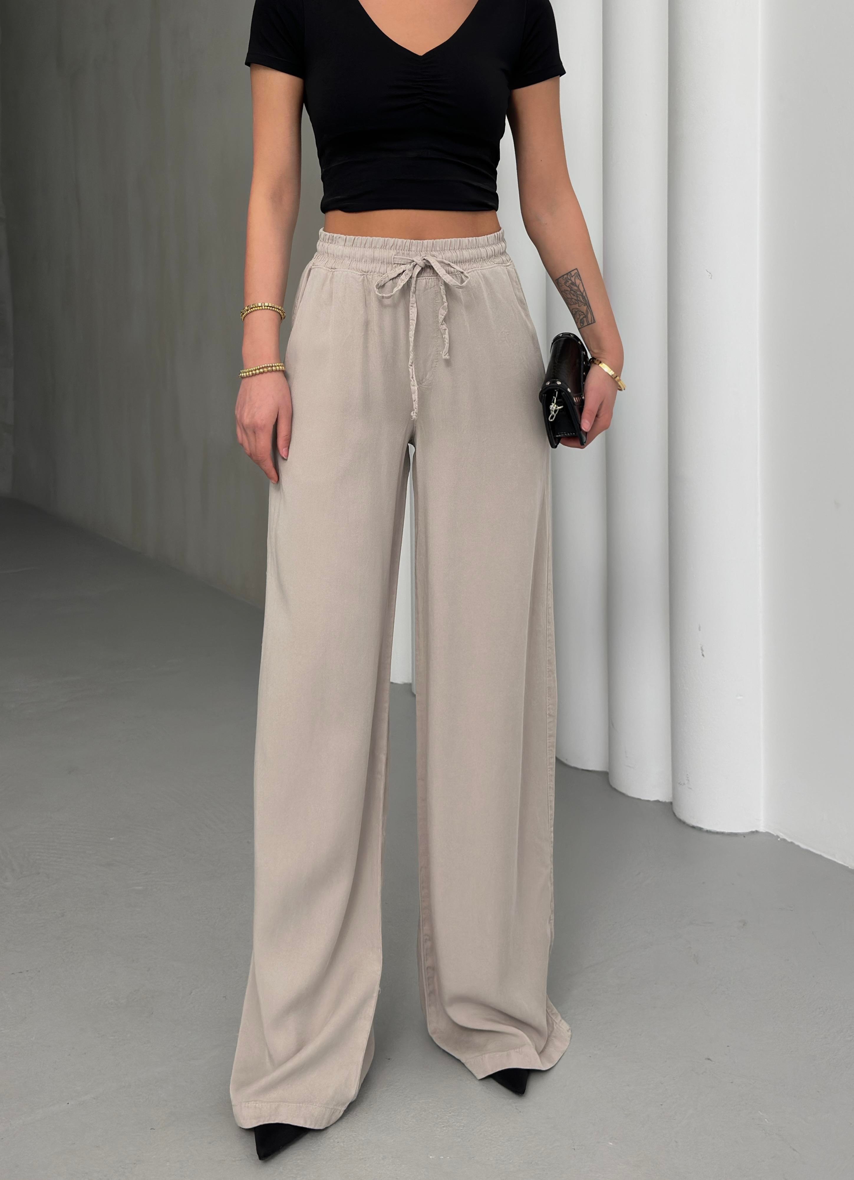 Stone Shabby Pants with Elasticated Waist