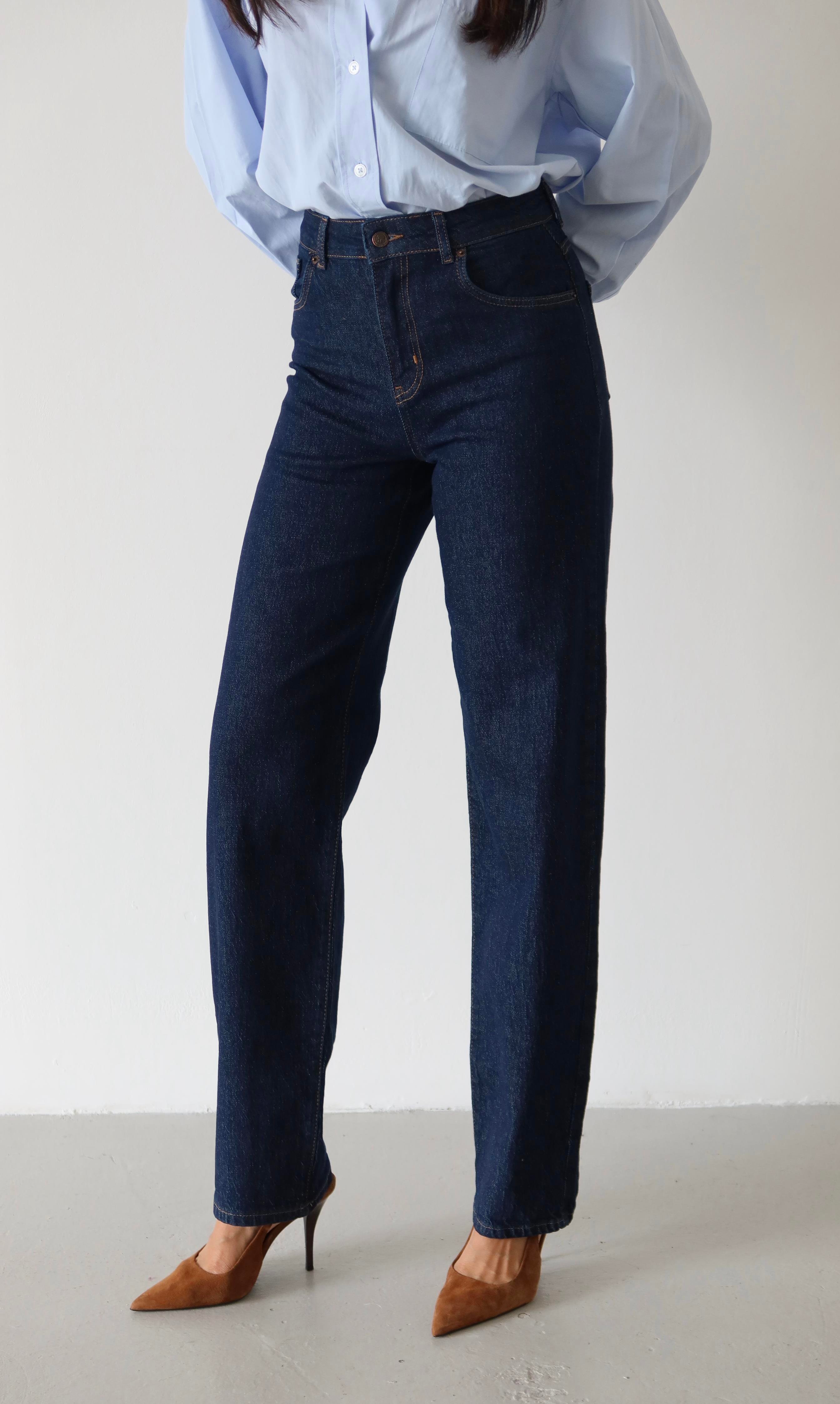 LACARINOYüksek Bel Yarım Balon Kalıp Rinse Jean Pantolon