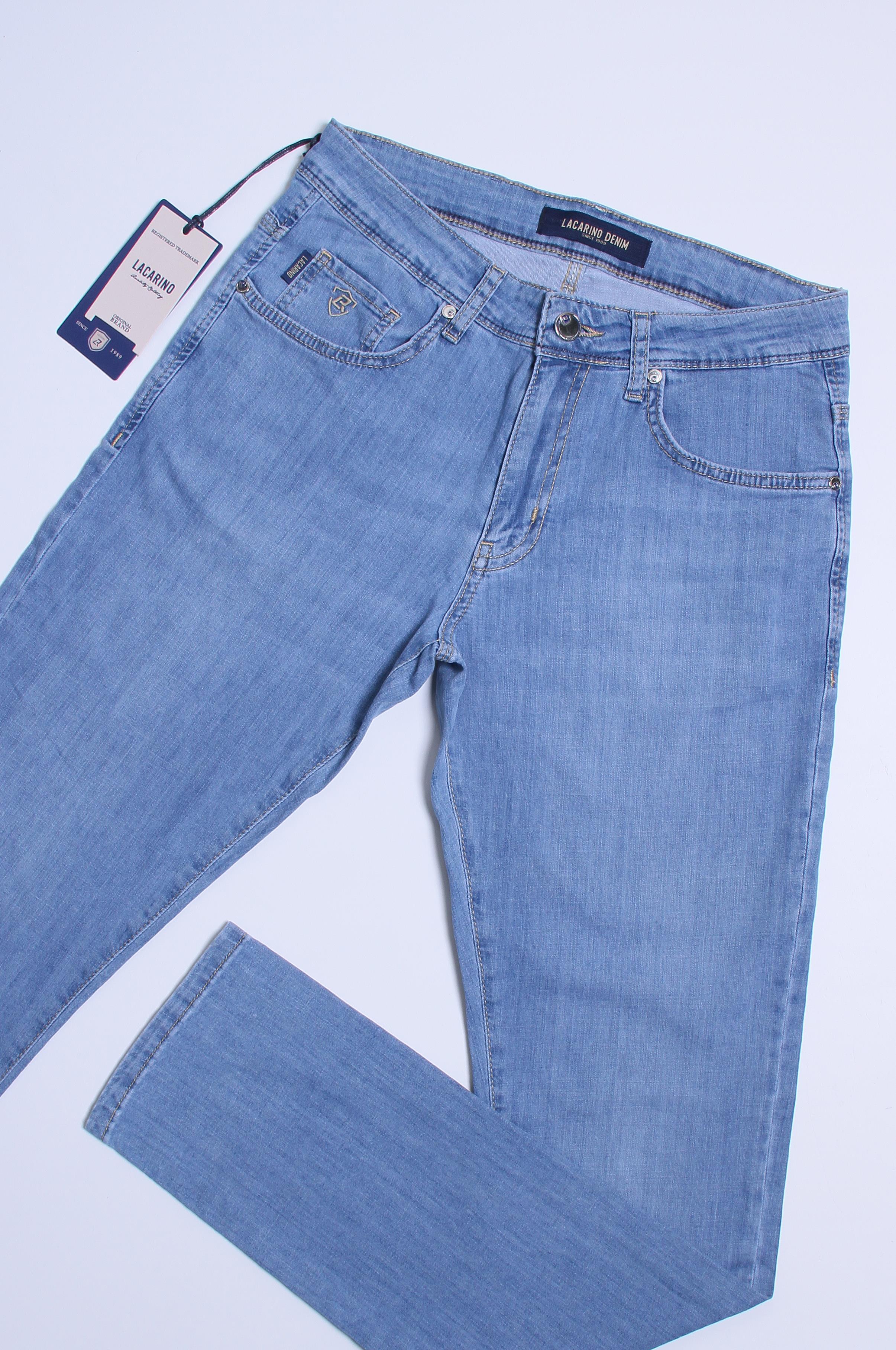 High Waist Narrow Leg Blue Jeans