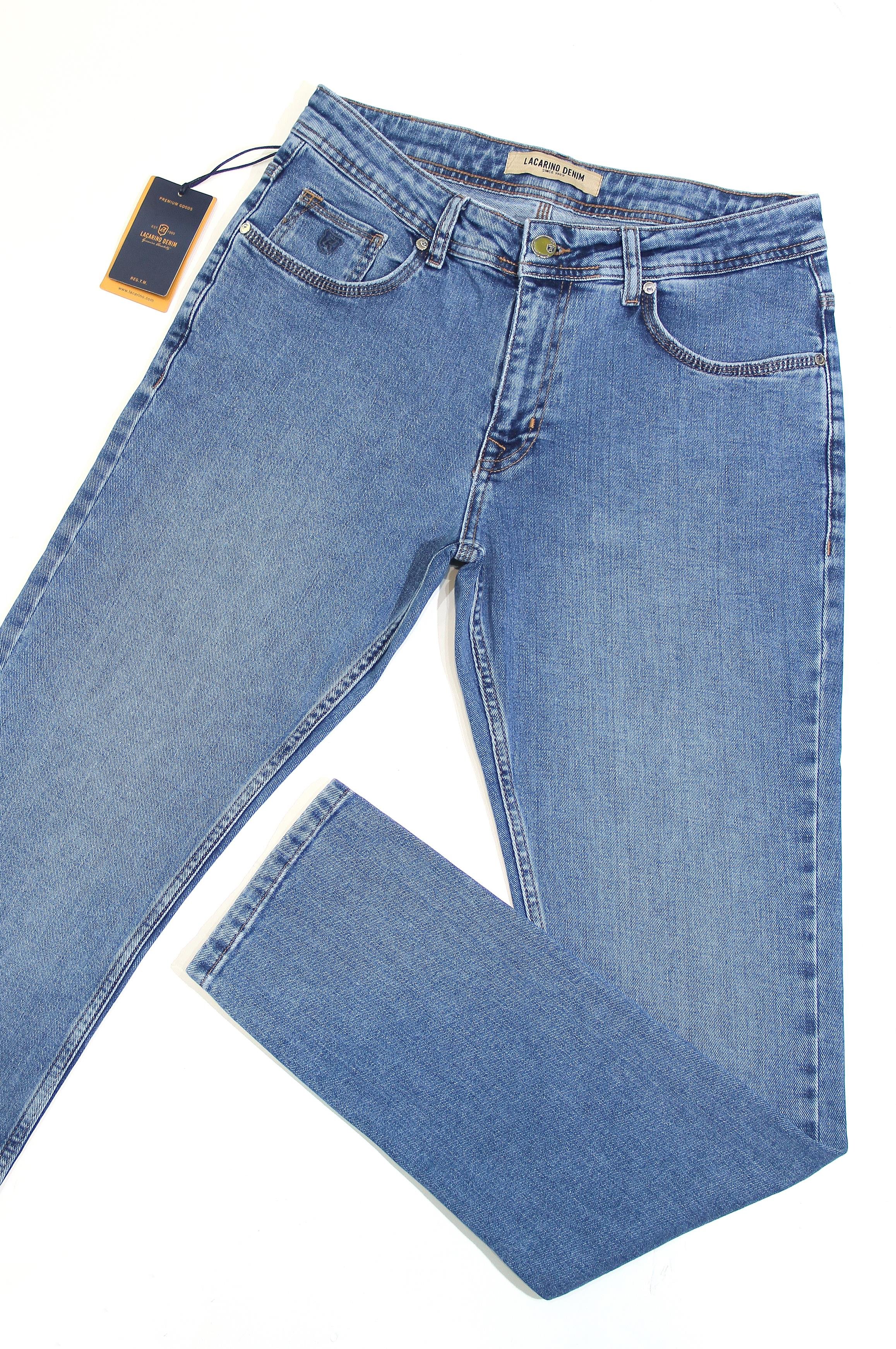 LACARINOYüksek Bel Dar Paça Blue Erkek Jean Pantolon 