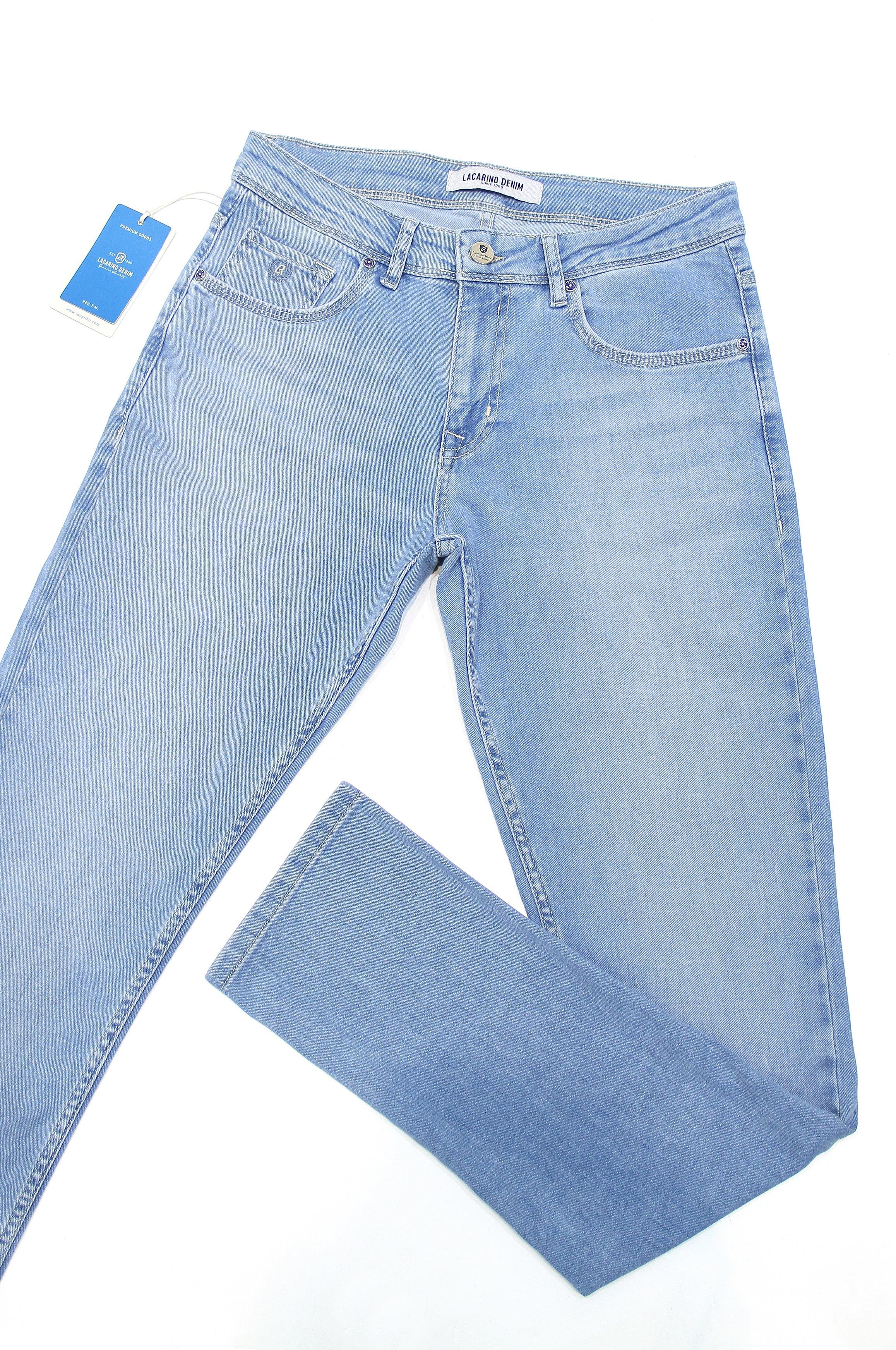 LACARINOYüksek Bel Dar Paça Ice Blue Erkek Jean Pantolon 