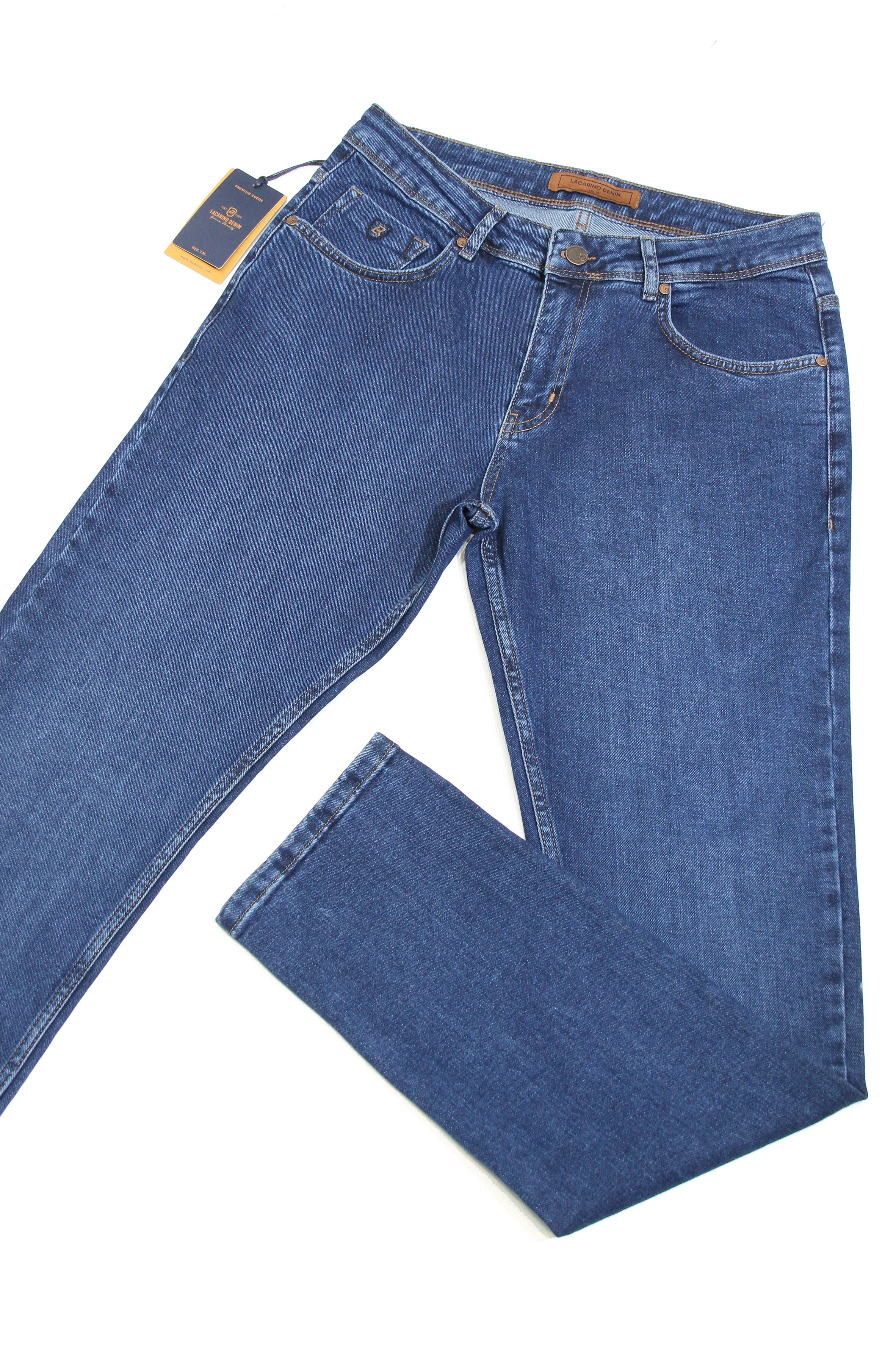 LACARINOYüksek Bel Dar Paça Ocean Blue Erkek Jean Pantolon 