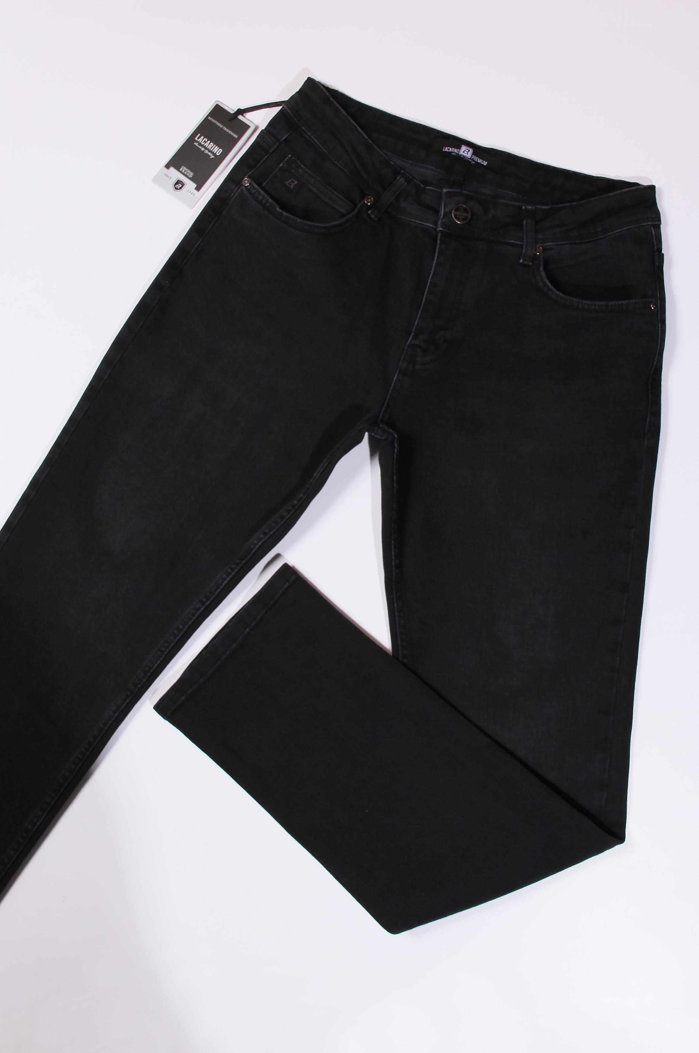 LACARINOErkek Yüksek Bel Yarım Boru Paça Füme Jean Pantolon