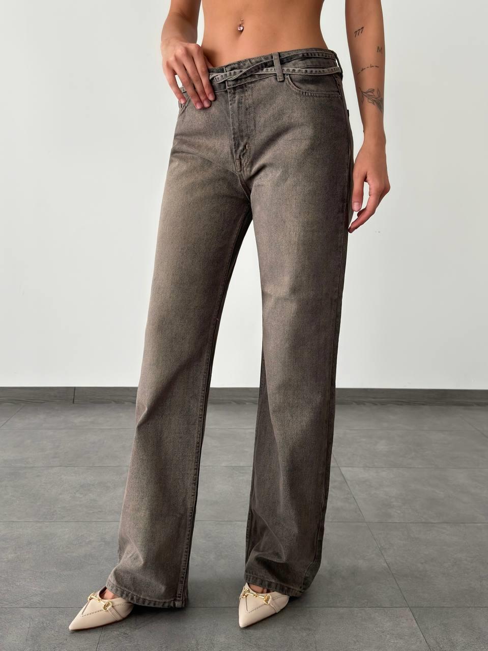 High Waist Casual Cut Relax Fit Coffee Tint Jeans