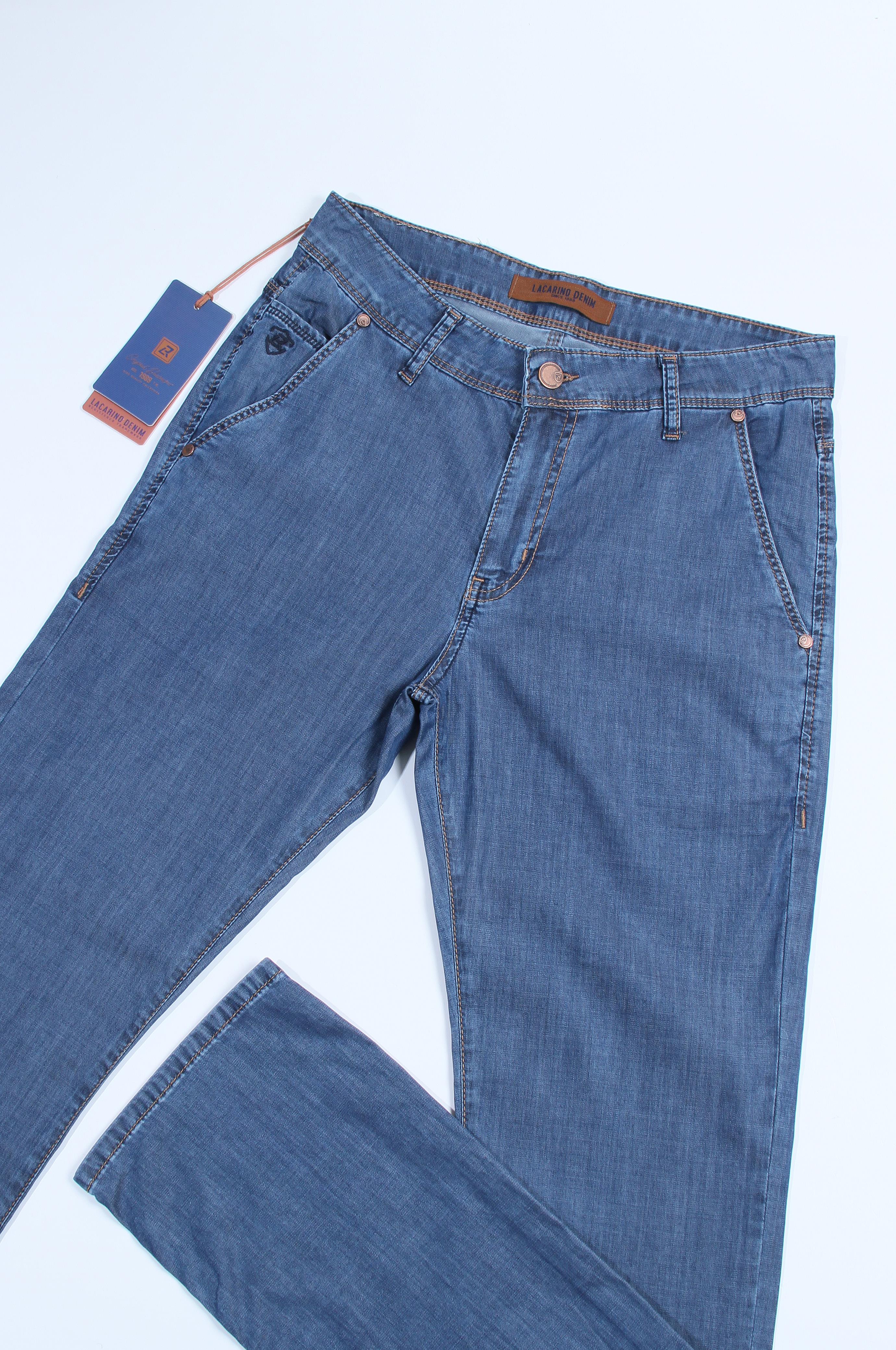 High Waist Narrow Leg Battal Cut Blue Jeans