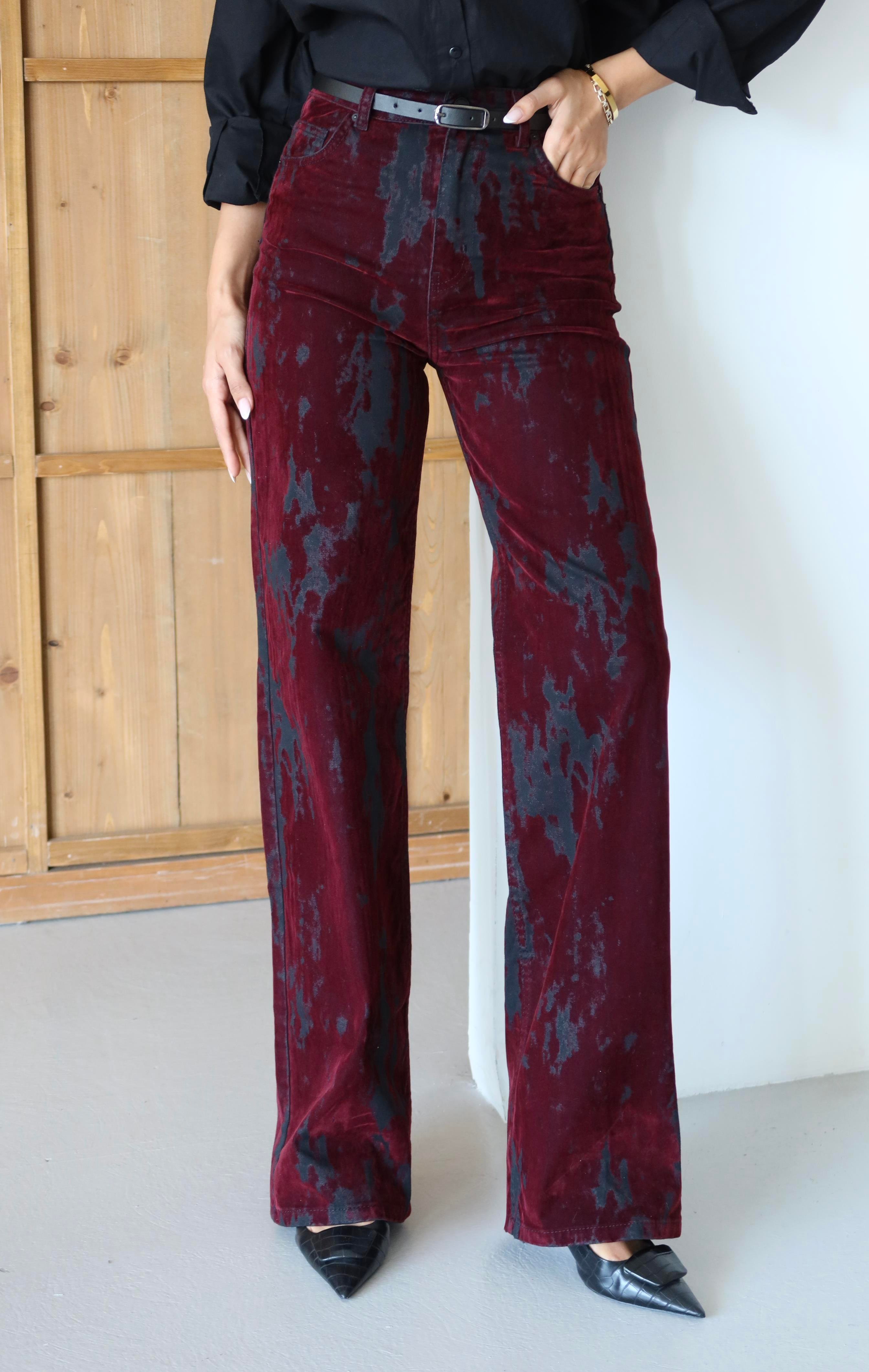 LACARINOBP  SIYAH BORDO FLOK BASKI  KEMERLI   34/42