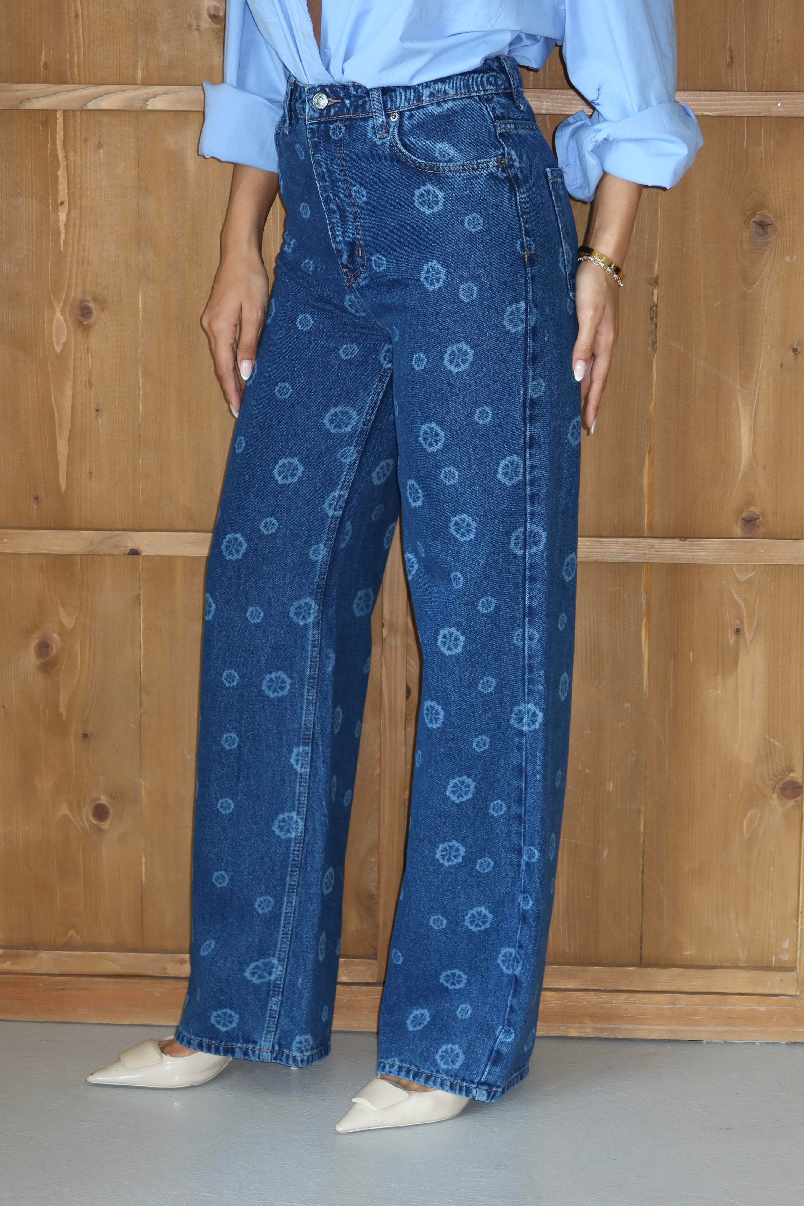 LACARINOBP  DARK BLUE  34/42  ÇİÇEK BASKILI