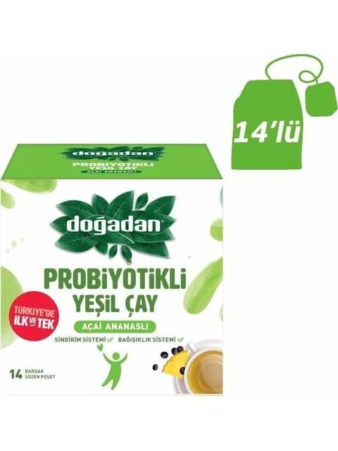 Doğadan Yeşil Çay Açai Ananaslı Probiyotikli 14'lü