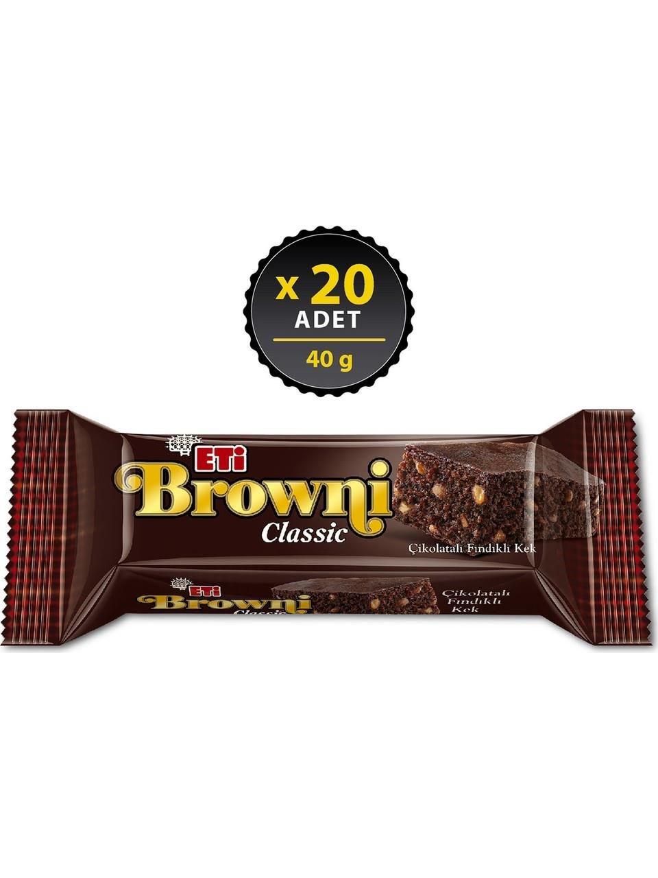 Eti Browni Classic Çikolatalı Fındıklı Kek 40 g x 20 Adet