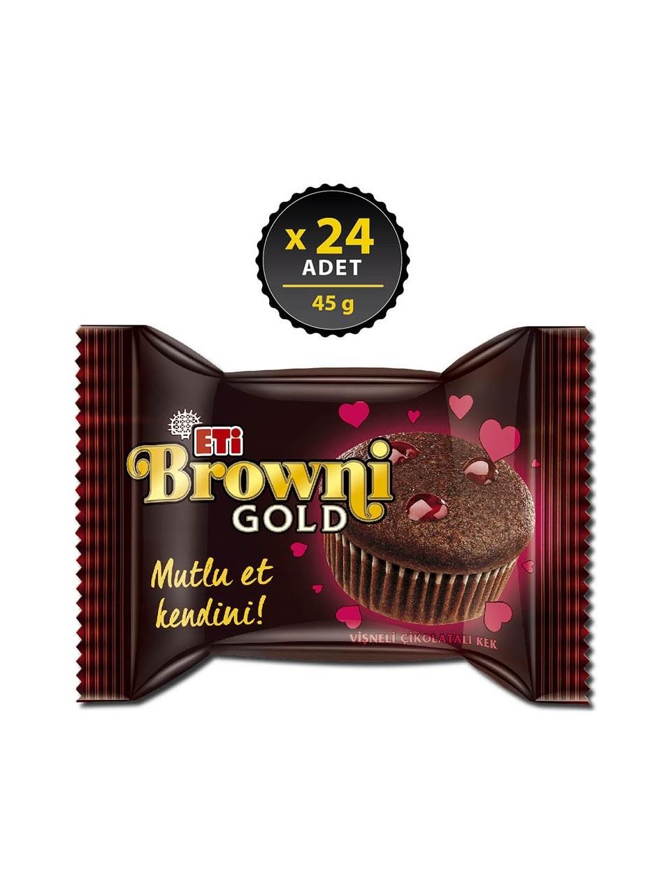 Eti Browni Gold Vişneli Çikolatalı Kek 45 gr x 24 Adet
