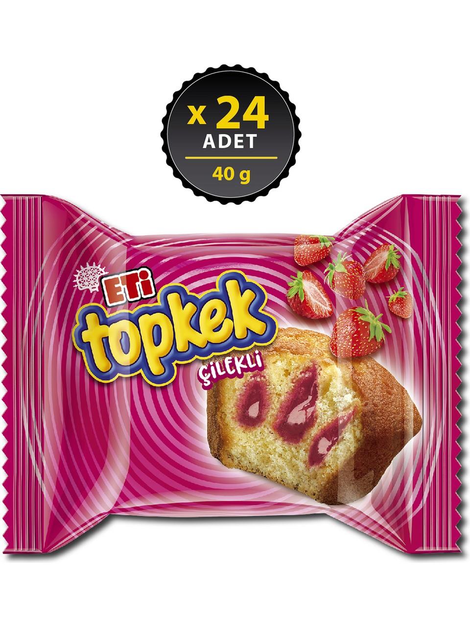 Eti Topkek Çilekli Kek 40 gr x 24 Adet
