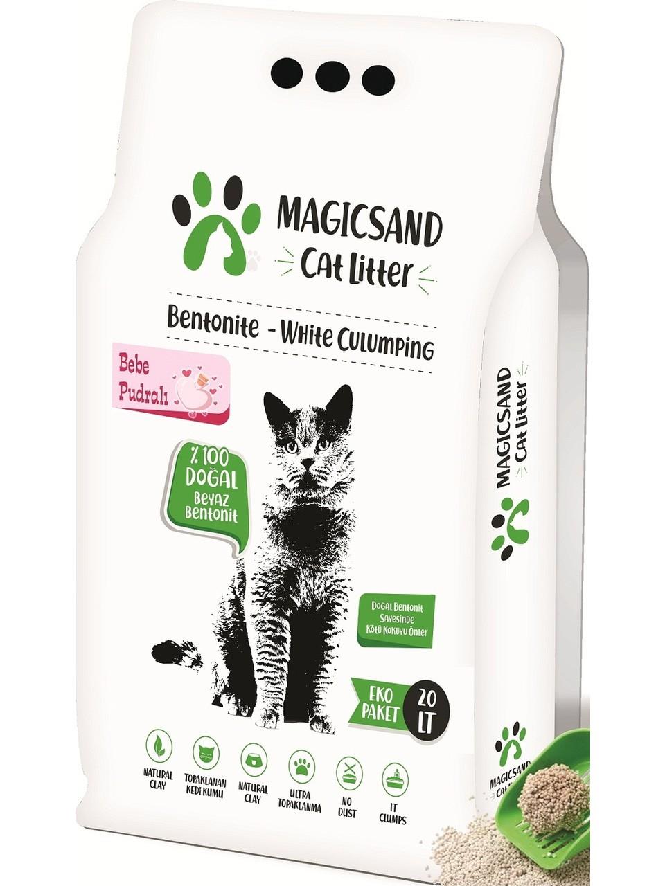 Magicsand Cat Litter Bebek Pudralı İnce Taneli Kedi Kumu 20 LT