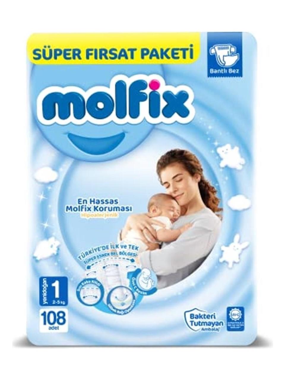 Molfix Süper Fırsat Paket 1 No 108 Adetli 2-5 Kg