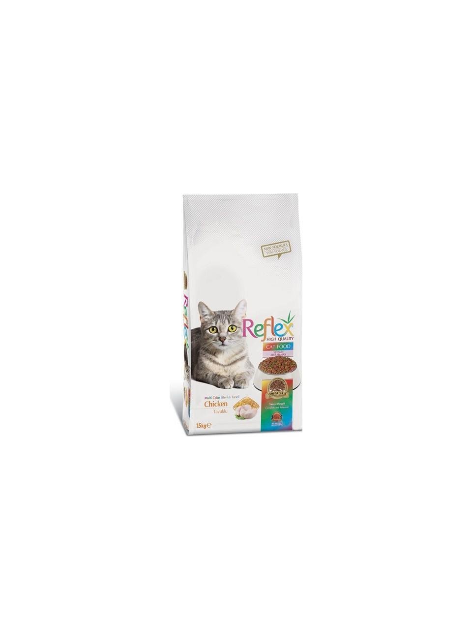 Reflex Cat Multi Colour Tavuklu Renkli Taneli Yetişkin Kedi Maması 15 Kg