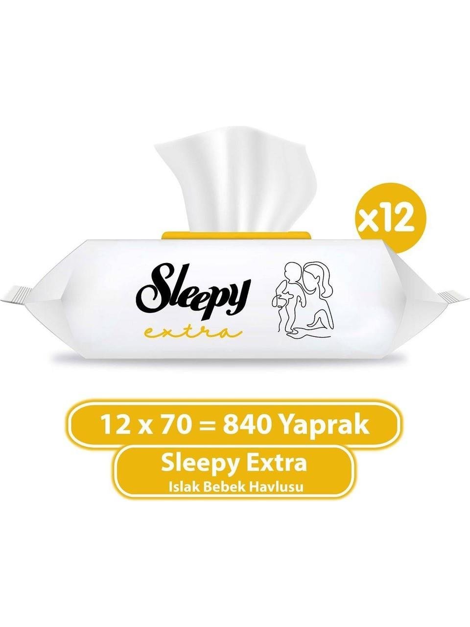 Sleepy Extra Islak Bebek Havlusu 12x70 (840 Yaprak)