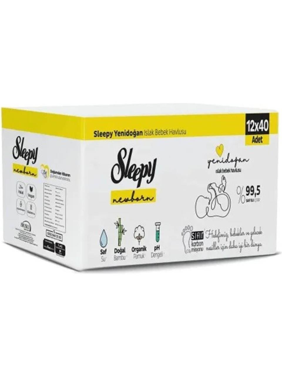 Sleepy Yenidoğan Islak Mendil 12x40'lı