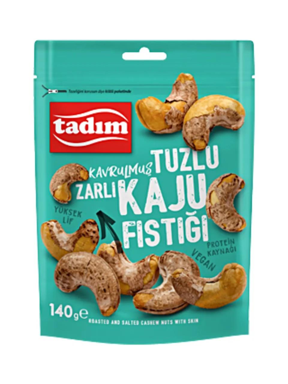 Tadım Yeni Tuzlu Kavrulmuş Zarlı Kaju Fıstığı 140 gr x 3 Adet